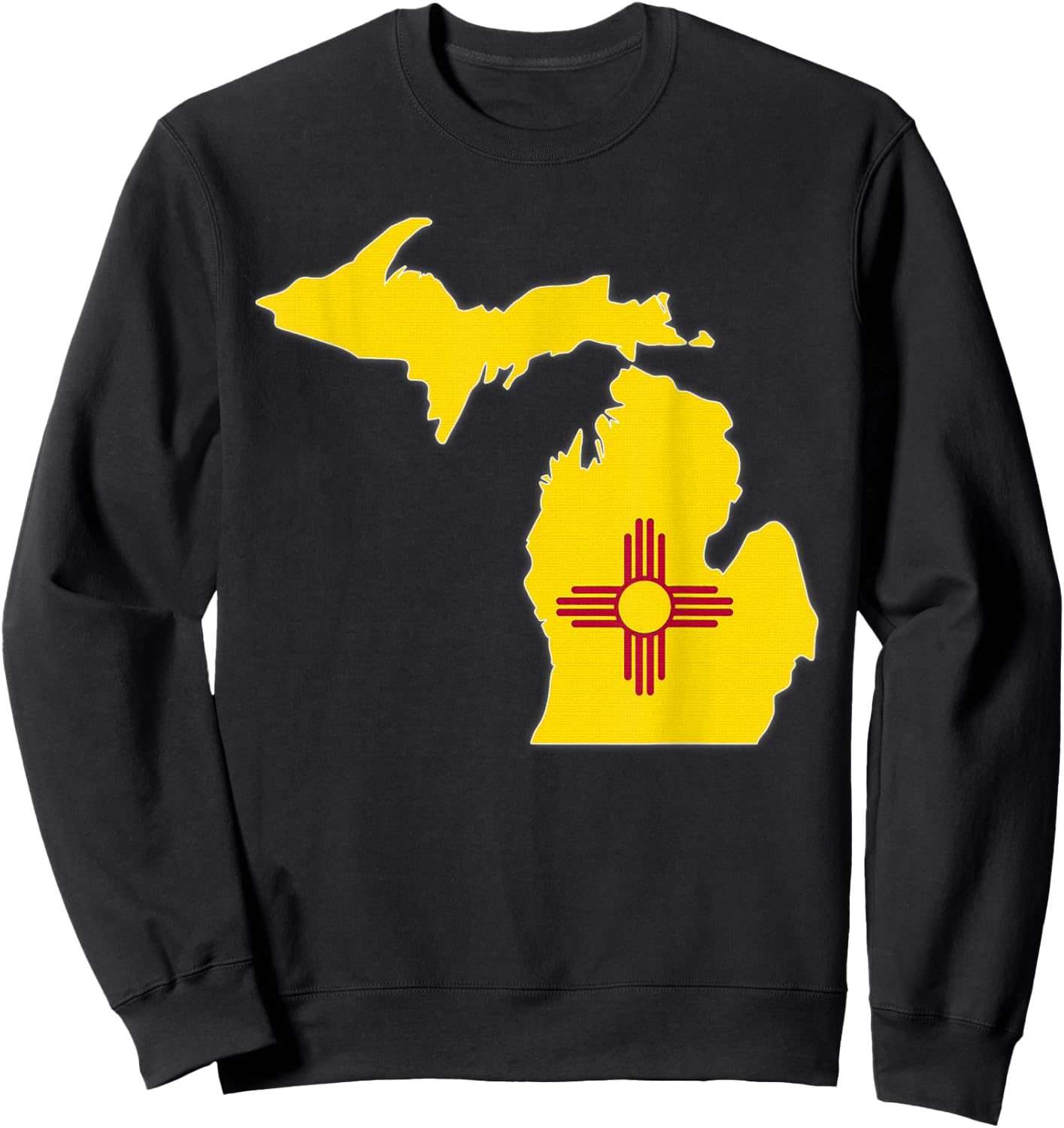 MICHIGAN STATE MAP NEW MEXICO NM Flag Roots Men Women Gift Sweatshirt - Sweatshirt | Black