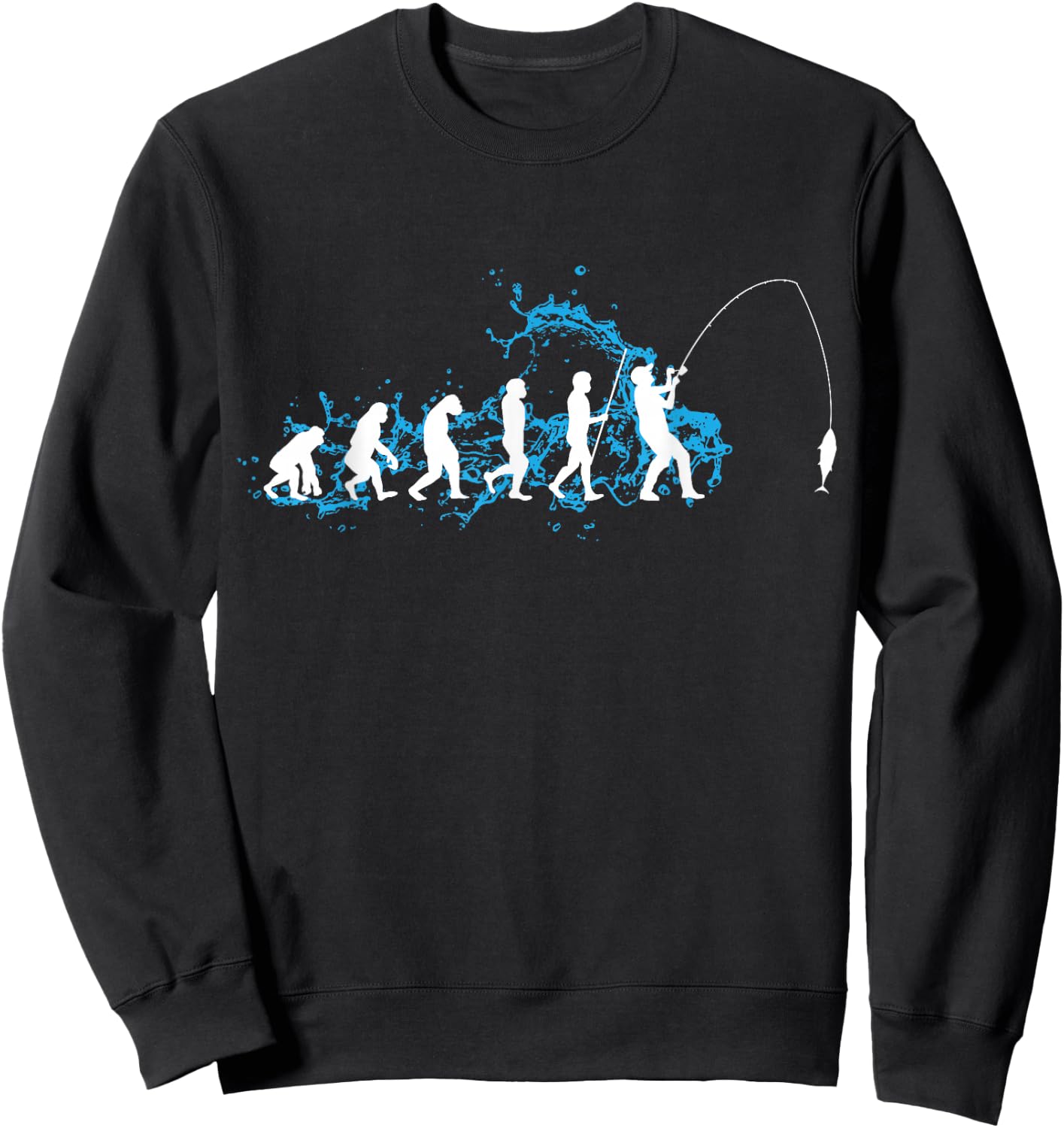 Evolution Angler Fishing fisherman Sweatshirt - Sweatshirt | Black