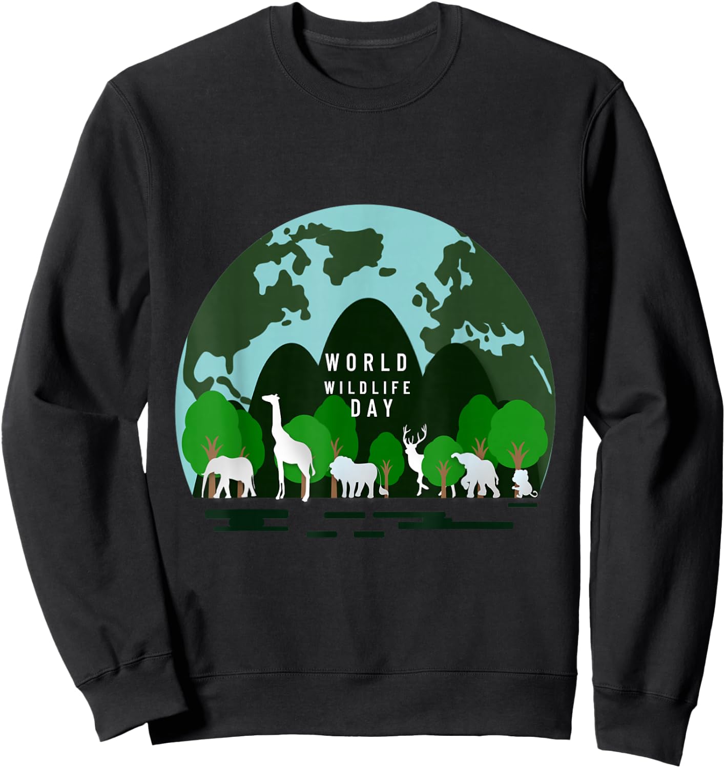 The World Wildlife Day Save Planet Gift Lovers Nature Sweatshirt - Sweatshirt | Black
