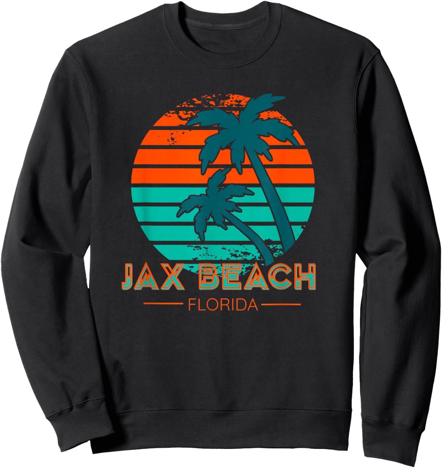 80s Retro Jacksonville Florida Vacation Souvenir Jax Beach Sweatshirt - Sweatshirt | Black