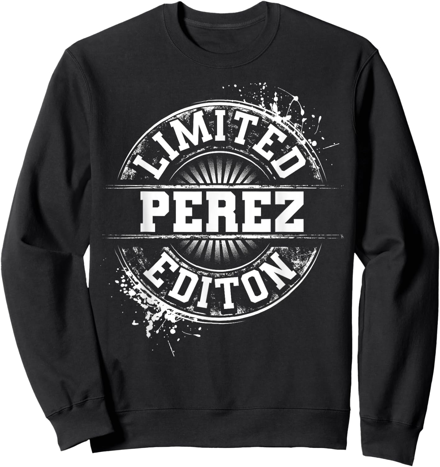 PEREZ Funny Surname Family Tree Birthday Reunion Gift Sweatshirt - Sweatshirt | Black
