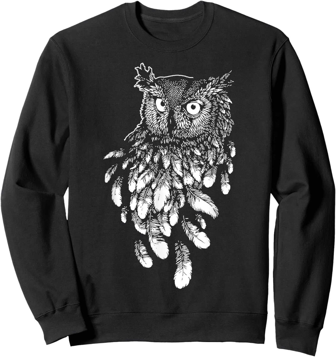 Owl Gift Tribal Owl Spirit Animal Sweatshirt - Sweatshirt | Black