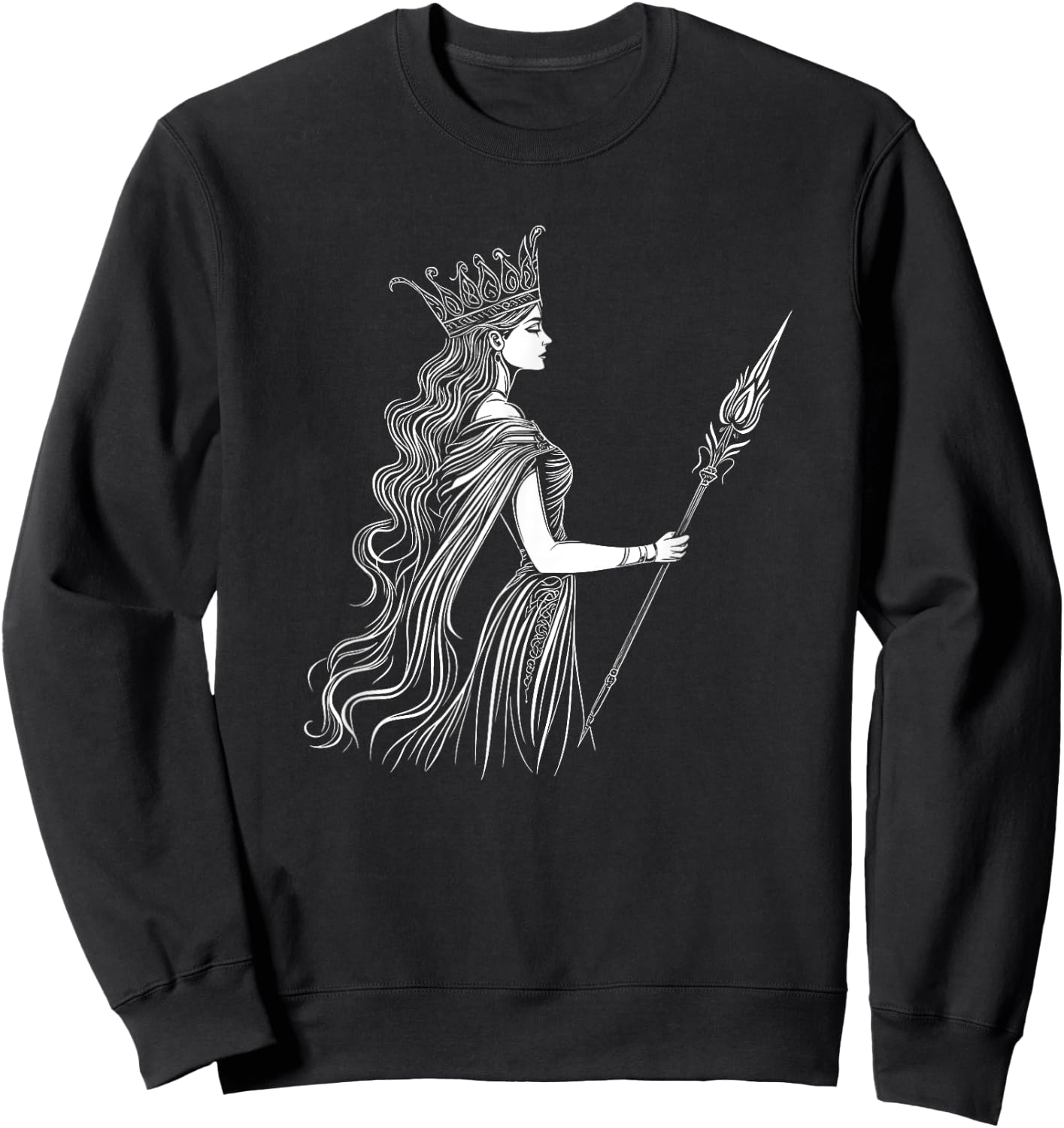 Greek Mythology God And Goddess Theme Designs Hera Ancient Greek Goddess Design Black Classic Fit Short Sleeve Sweatshirt - Sweatshirt | Black