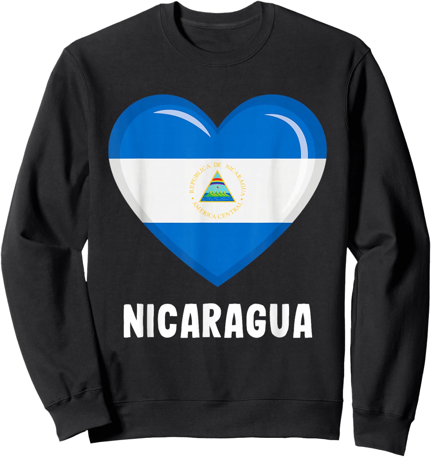 Nicaragua Flag Shirt | Nicaragua Sweatshirt - Sweatshirt | Black