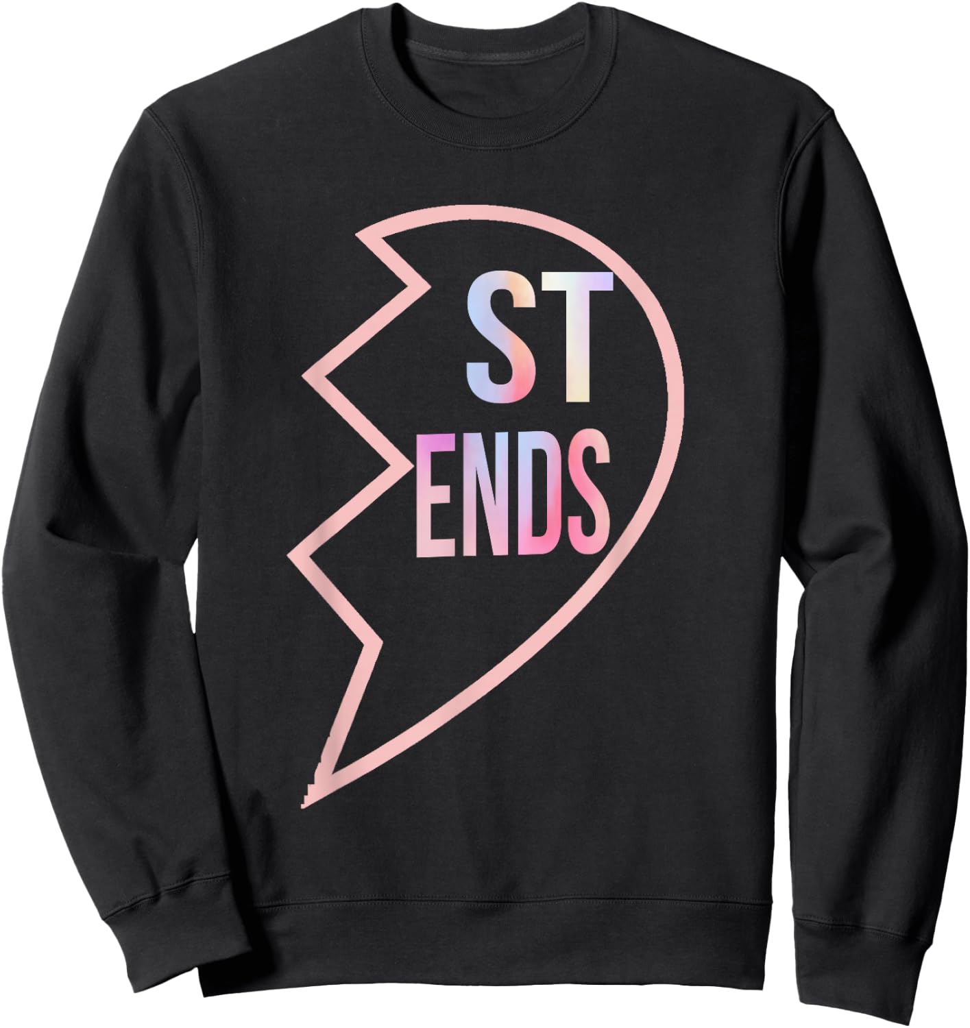 BFF 1 Heart in 2 Best Friends Matching 2nd Part Sweatshirt - Sweatshirt | Black