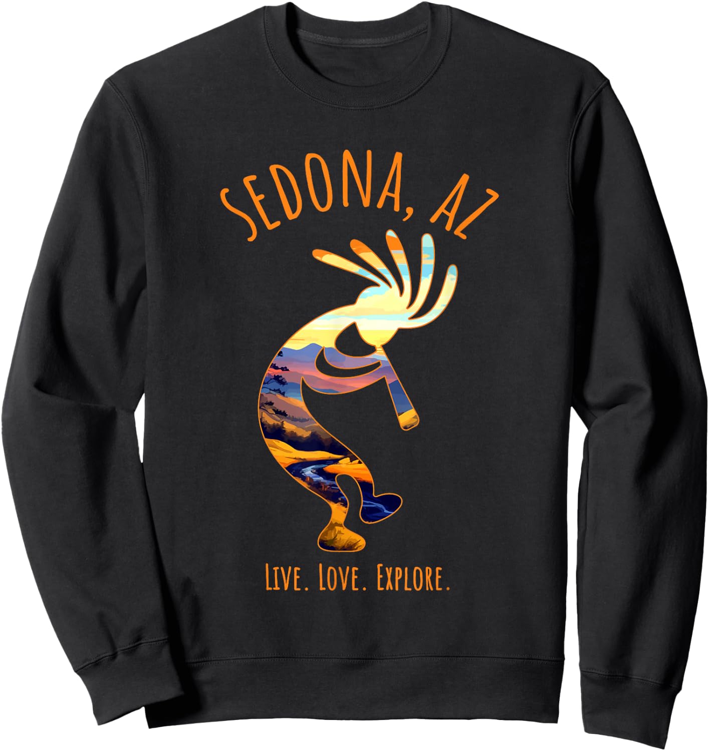 Sedona Arizona USA Dancing Kokopelli Southwest Design Sweatshirt - Sweatshirt | Black
