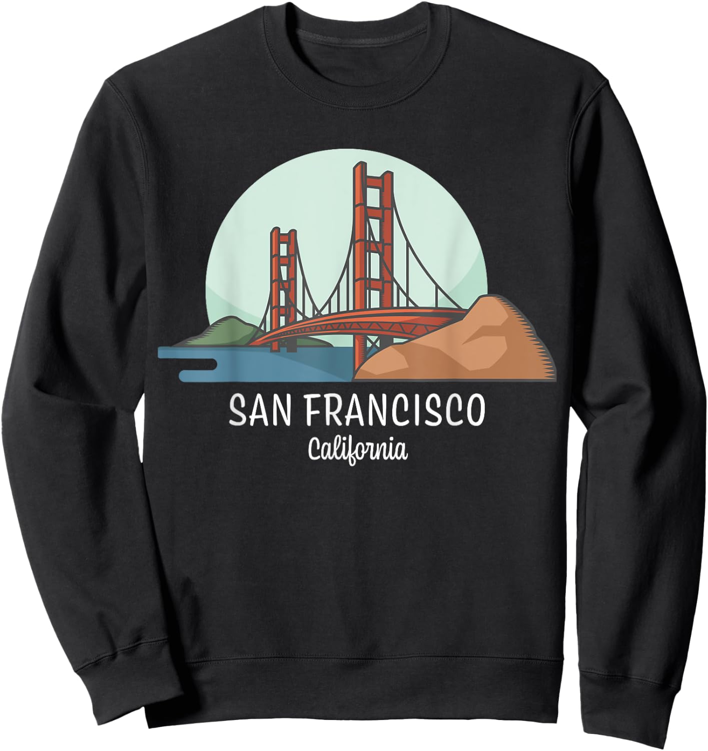 San Francisco Gift Design | California | Golden Gate Bridge Sweatshirt - Sweatshirt | Black