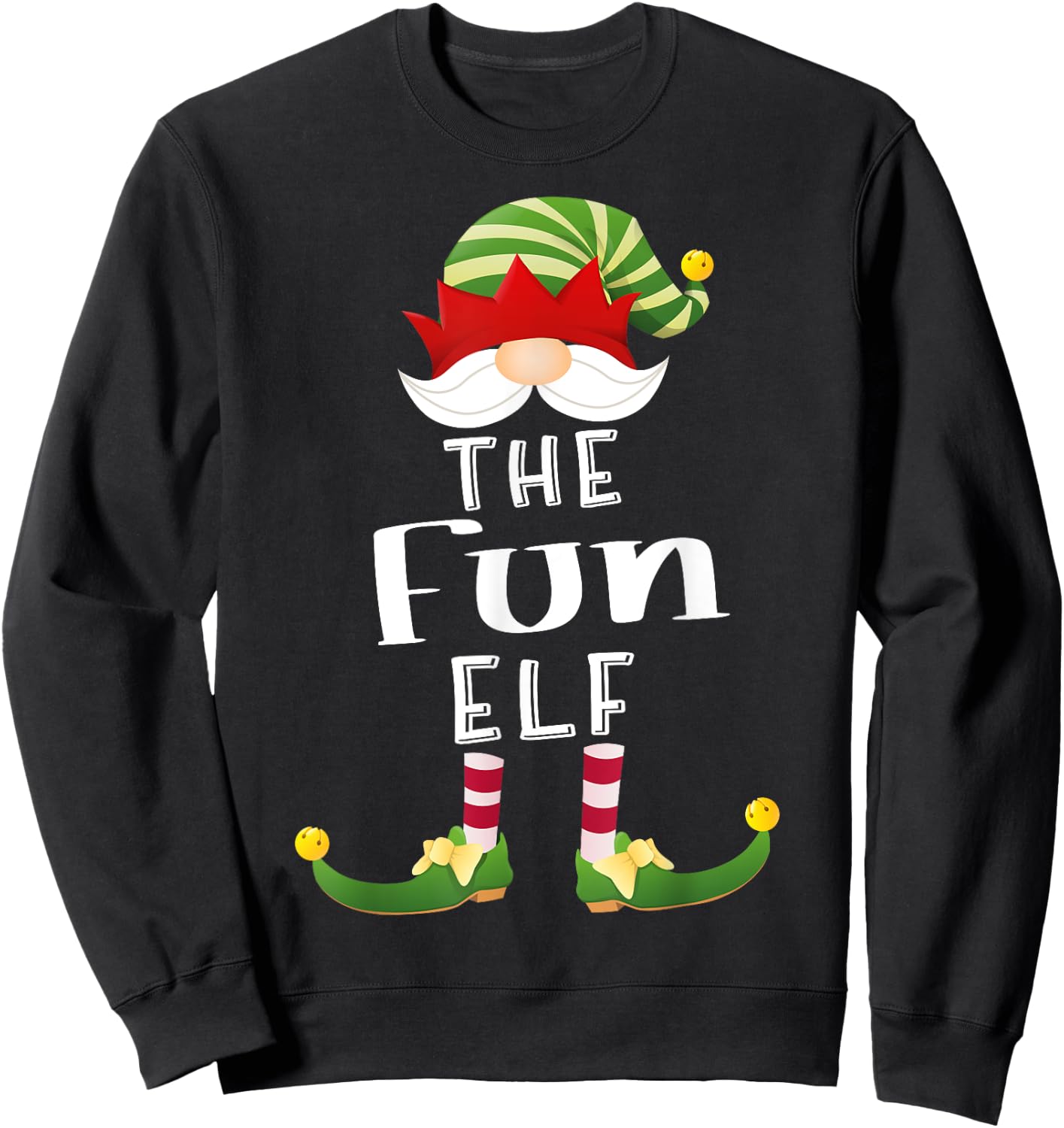 Fun Elf Group Christmas Funny Pajama Party Sweatshirt - Sweatshirt | Black
