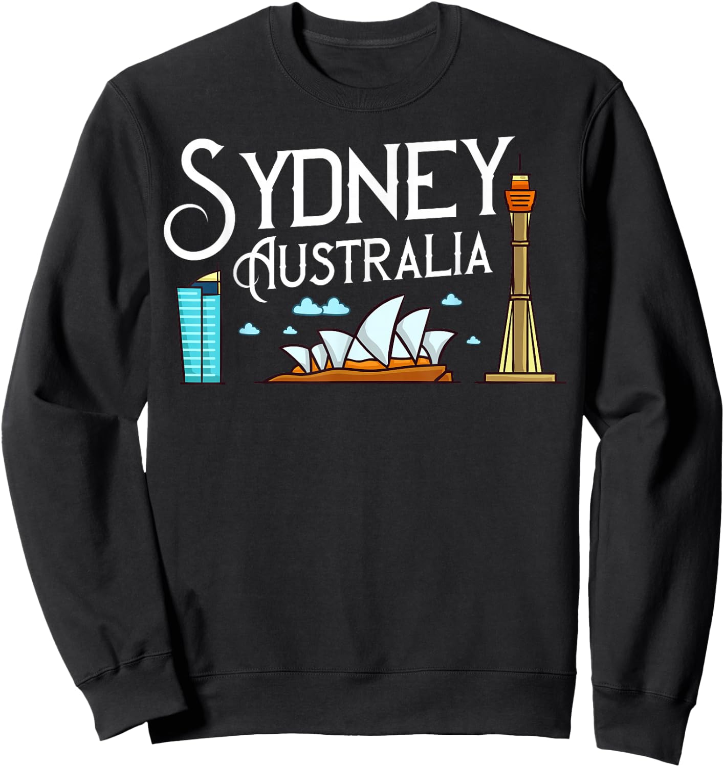 Sydney Australia City Skyline Map Travel Sweatshirt - Sweatshirt | Black