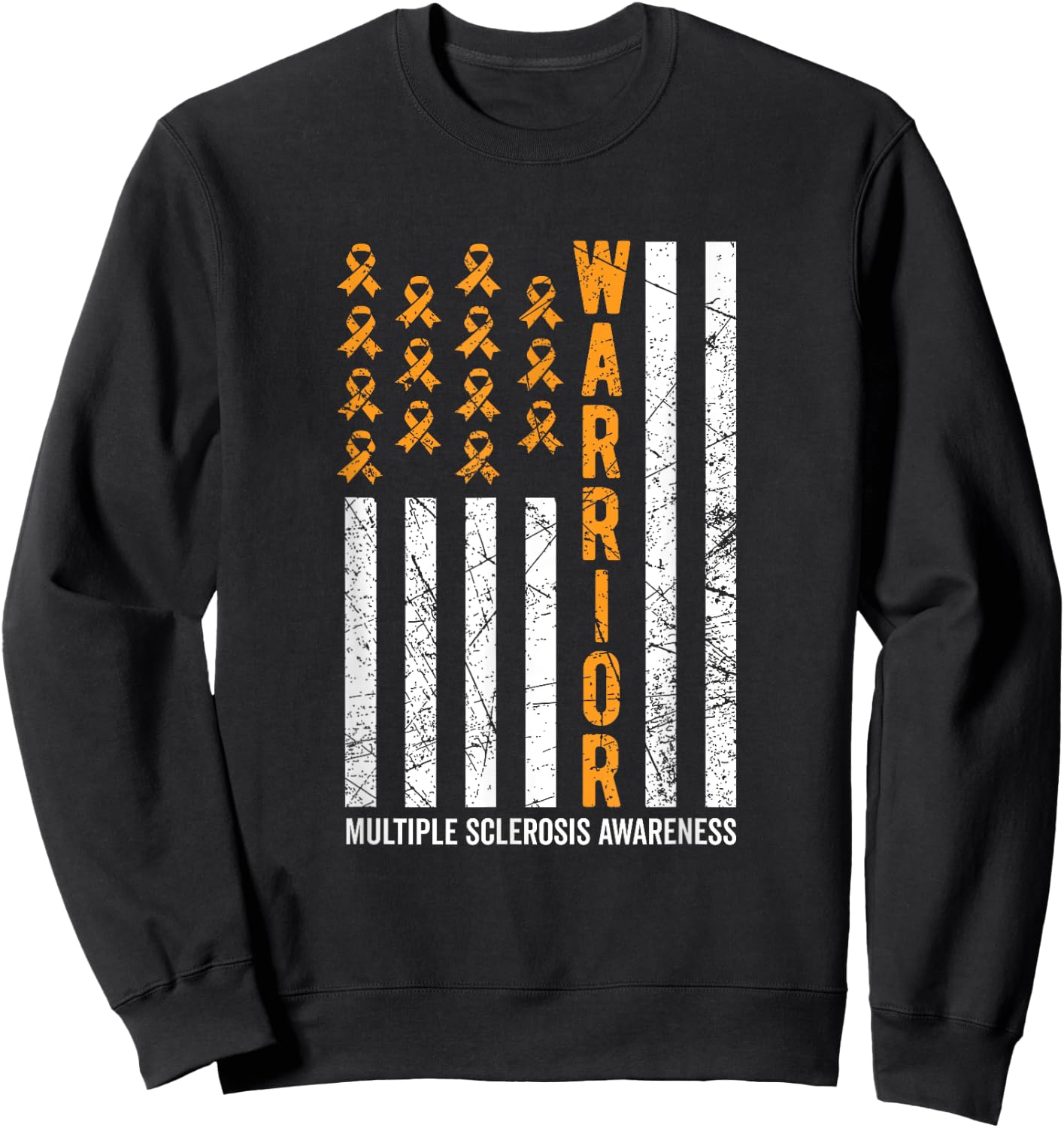 Orange Warrior & Men Multiple Sclerosis Awareness Sweatshirt - Sweatshirt | Black