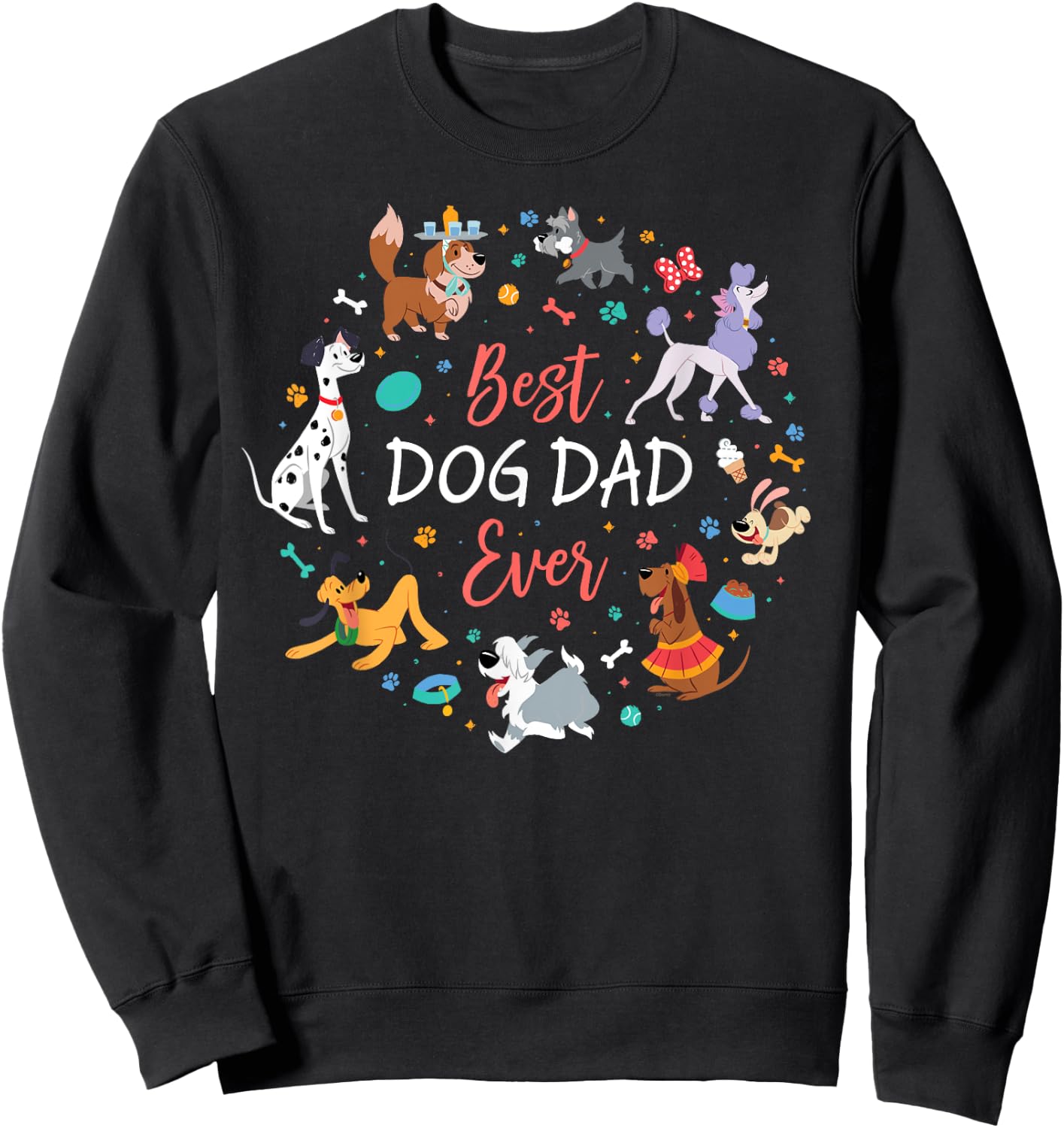 Disney Pet Parent Father’s Day Disney Dogs Best Dog Dad Ever Sweatshirt - Sweatshirt | Black