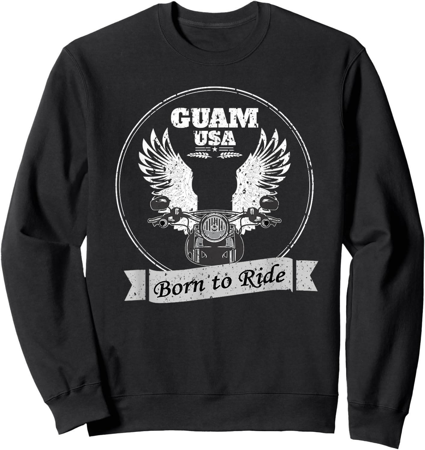 Cool Guam USA Motorcycle Biker Sweatshirt - Sweatshirt | Black