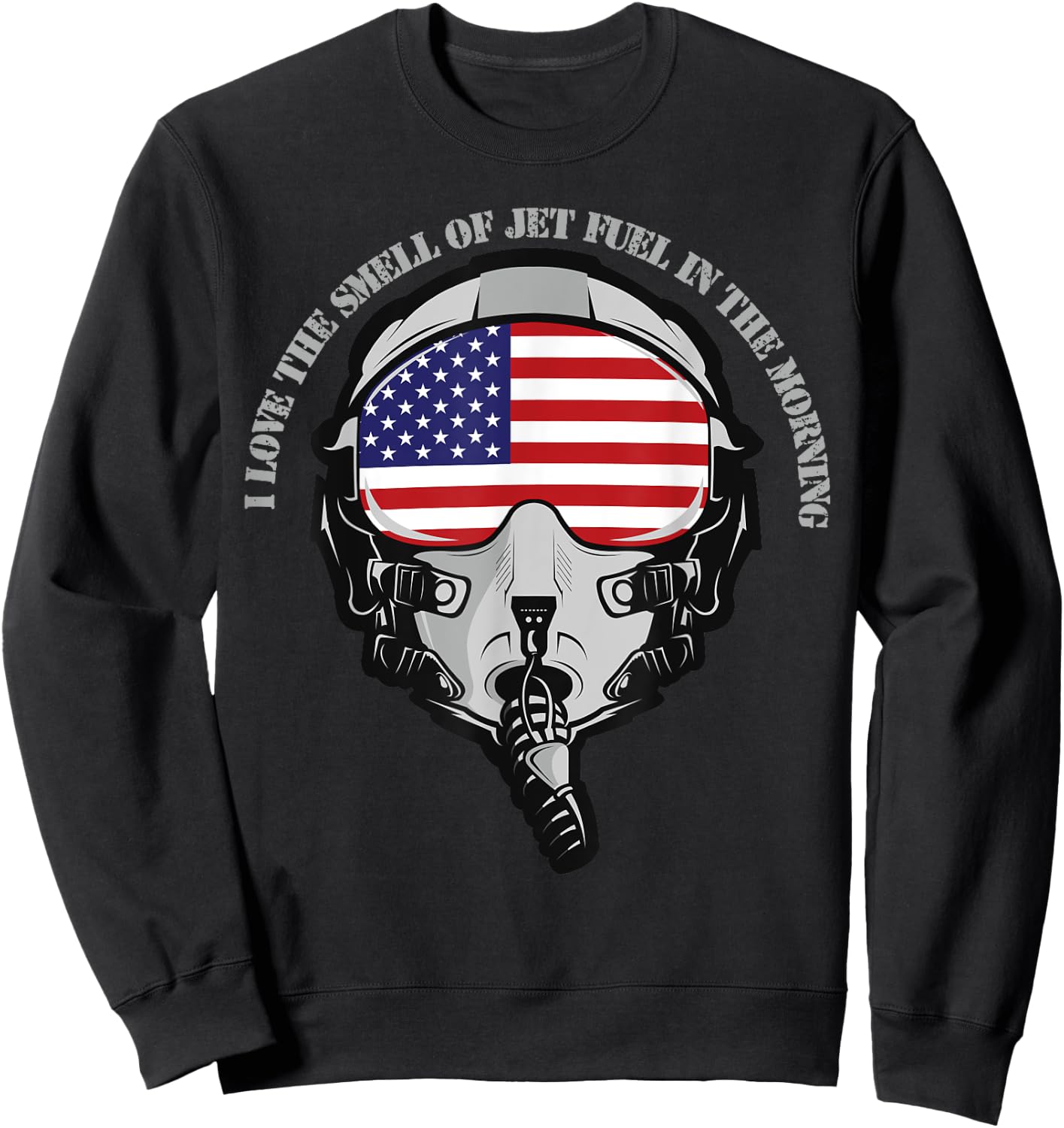 Funny Fighter Jet And Pilot Mask Sweatshirt - Sweatshirt | Black