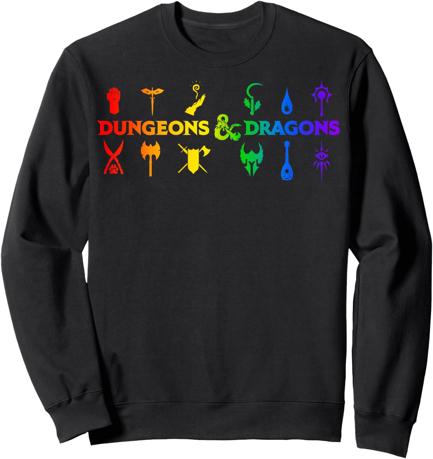 Dungeons & Dragons Classes Rainbow Gradient Sweatshirt - Sweatshirt | Black