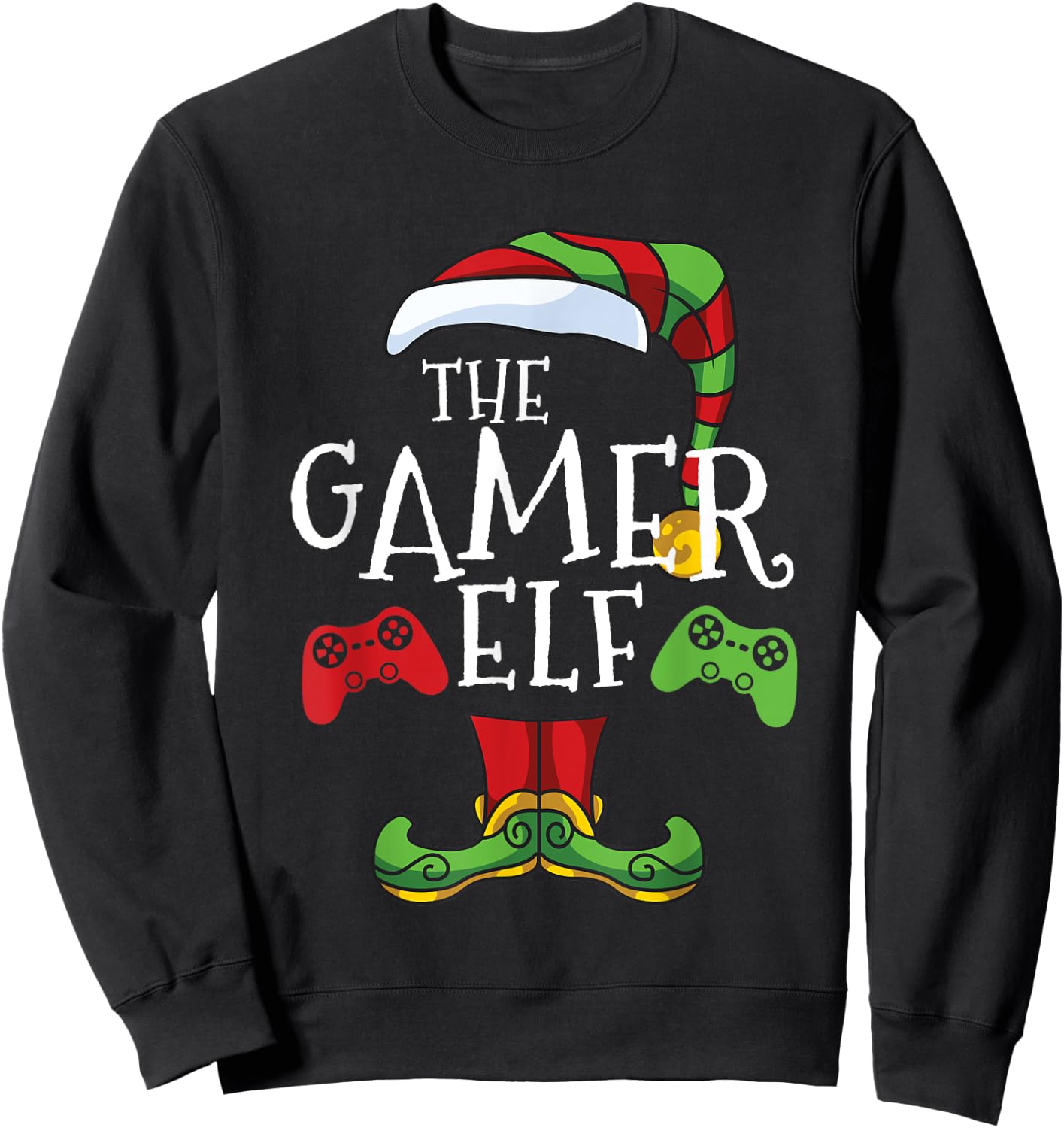 Gamer Elf Christmas Family Matching Funny I'm The Gaming Elf Sweatshirt - Sweatshirt | Black