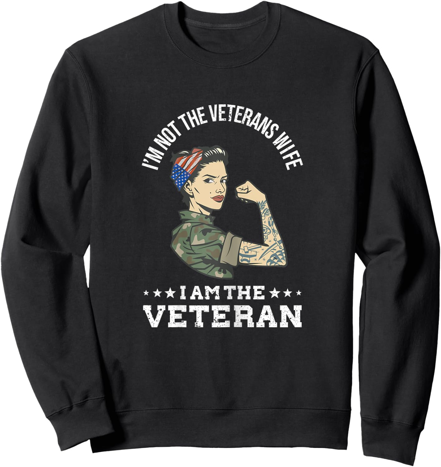 American Army Veteran Design, Military Flag for Veteran Sweatshirt - Sweatshirt | Black