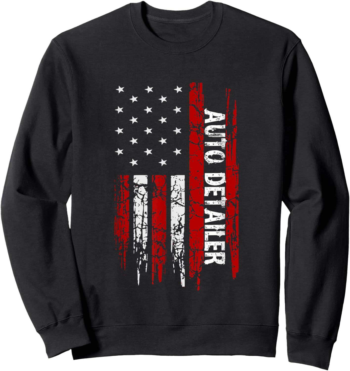 Auto Detailer USA Flag Vehicle Car Detailing Sweatshirt - Sweatshirt | Black