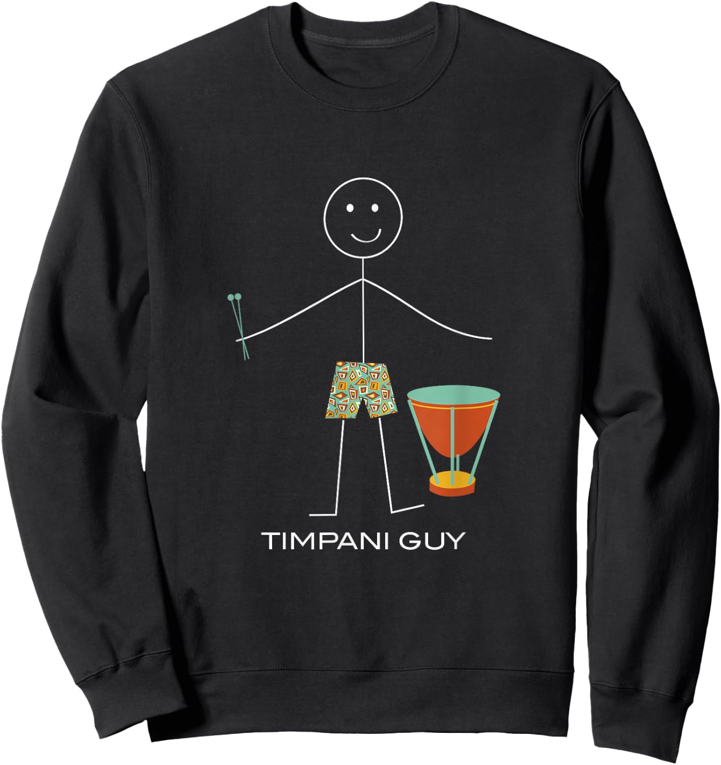Funny Timpani Guy, Boy Timpani Player Sweatshirt - Sweatshirt | Black