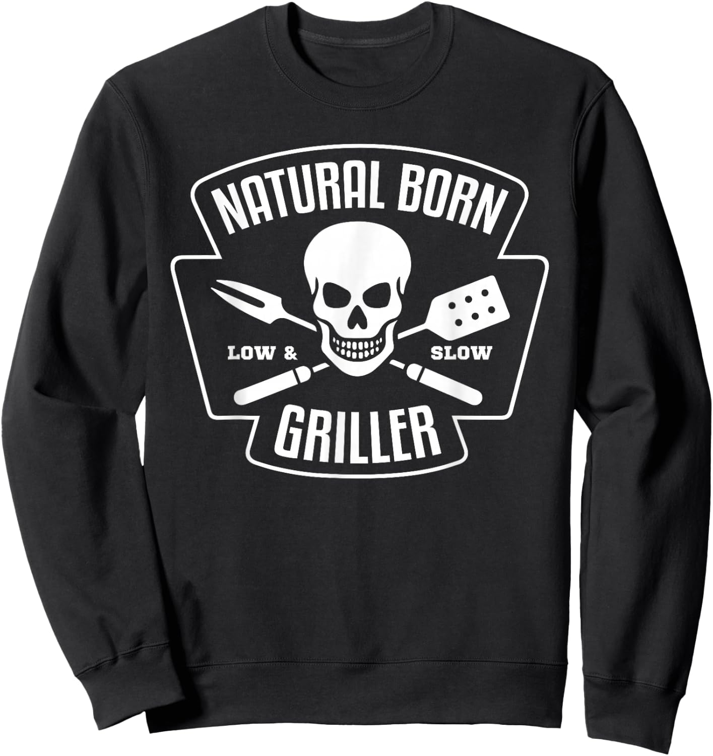 Barbecue Natural Born Grillmeister Griller Grill Gift Sweatshirt - Sweatshirt | Black