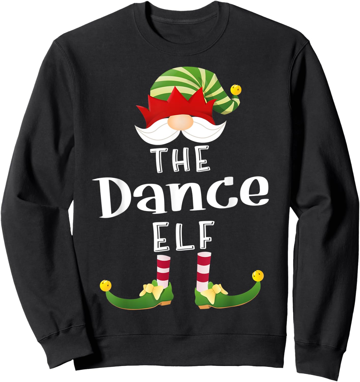 Dance Elf Group Christmas Funny Pajama Party Sweatshirt - Sweatshirt | Black