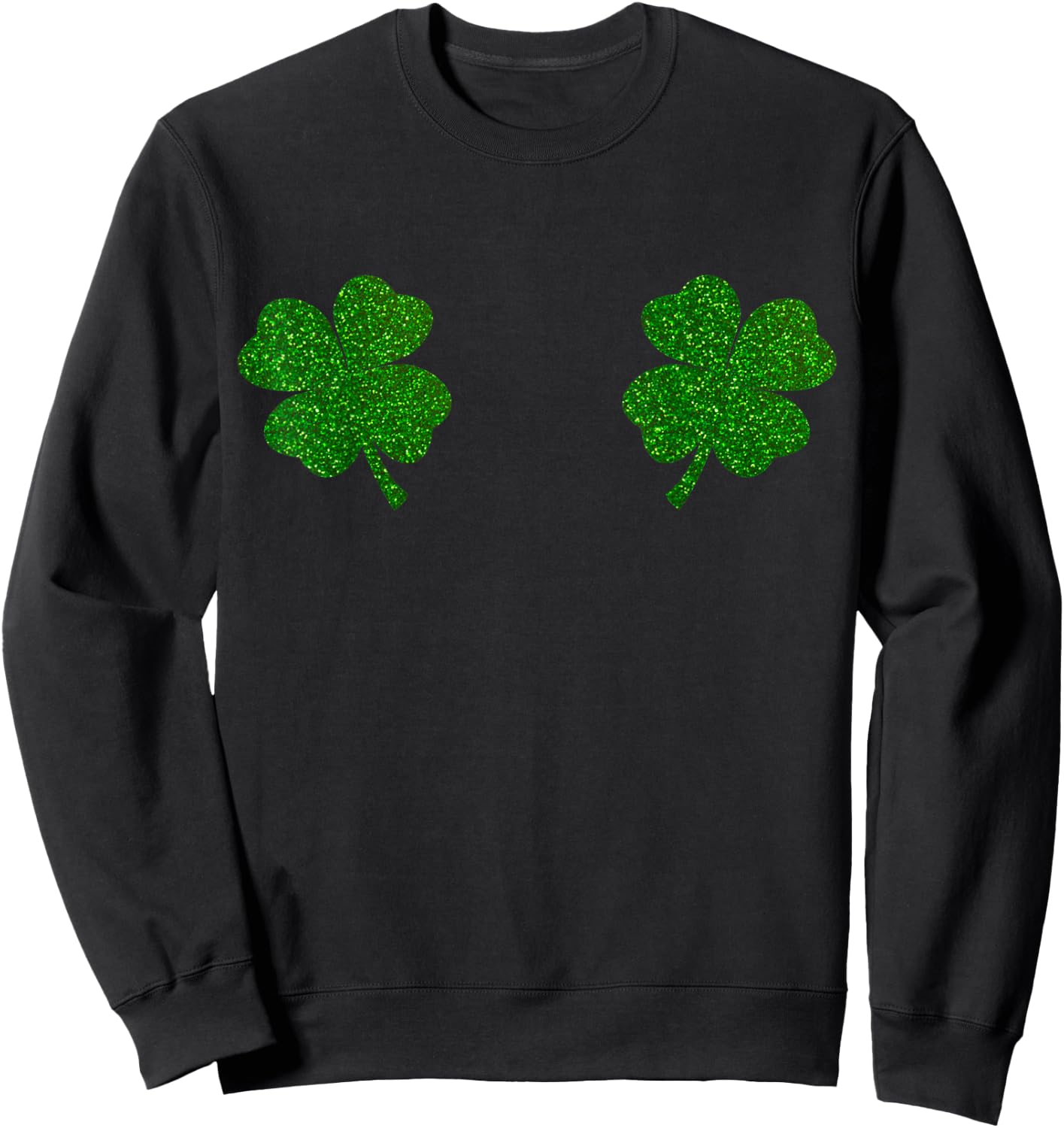 Irish Shamrock Boobs Saint St.Patrick's Paddys Day Boobies Sweatshirt - Sweatshirt | Black