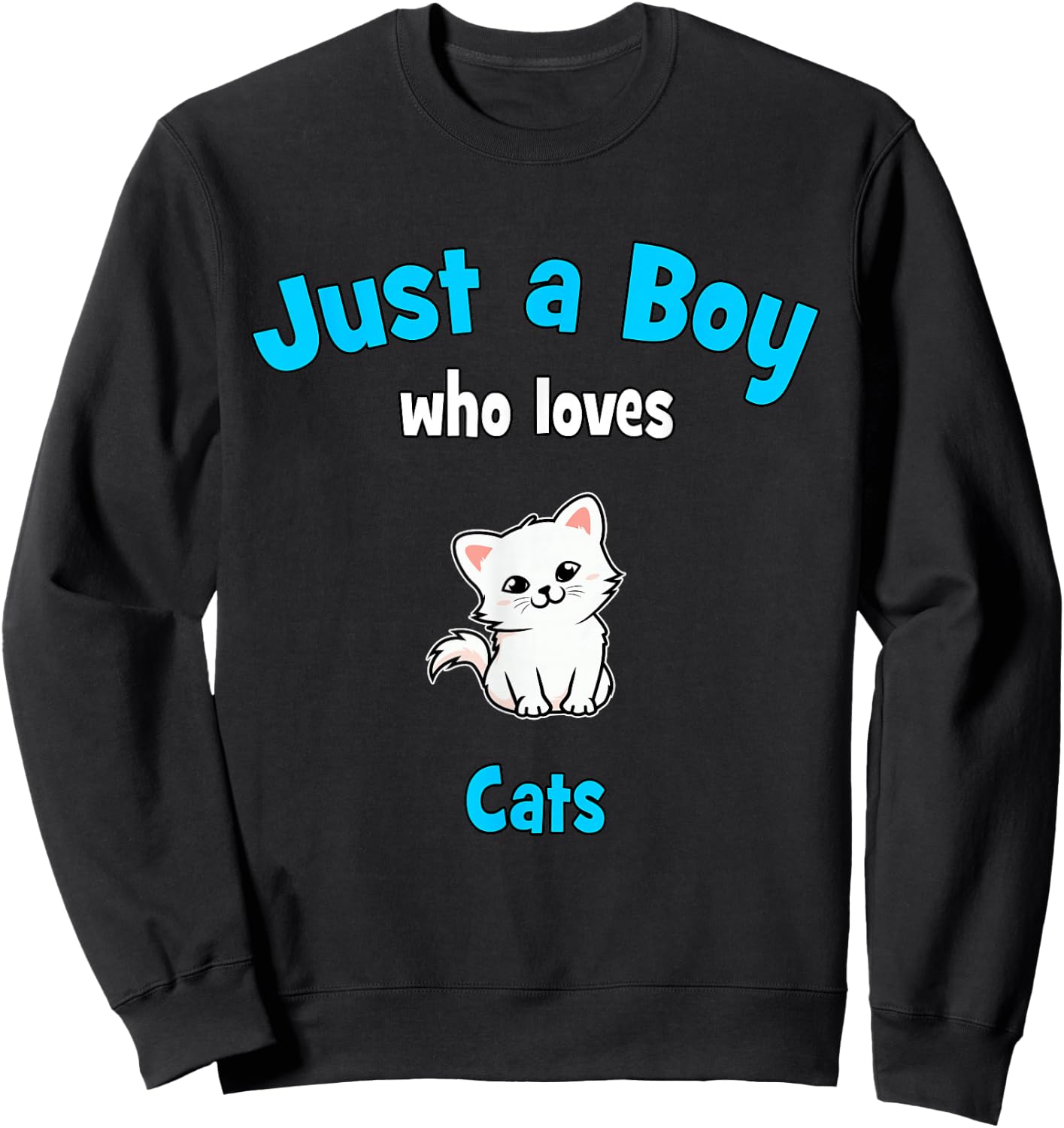 Cat Shirt for Boys | Kids Cat Sweatshirt - Sweatshirt | Black