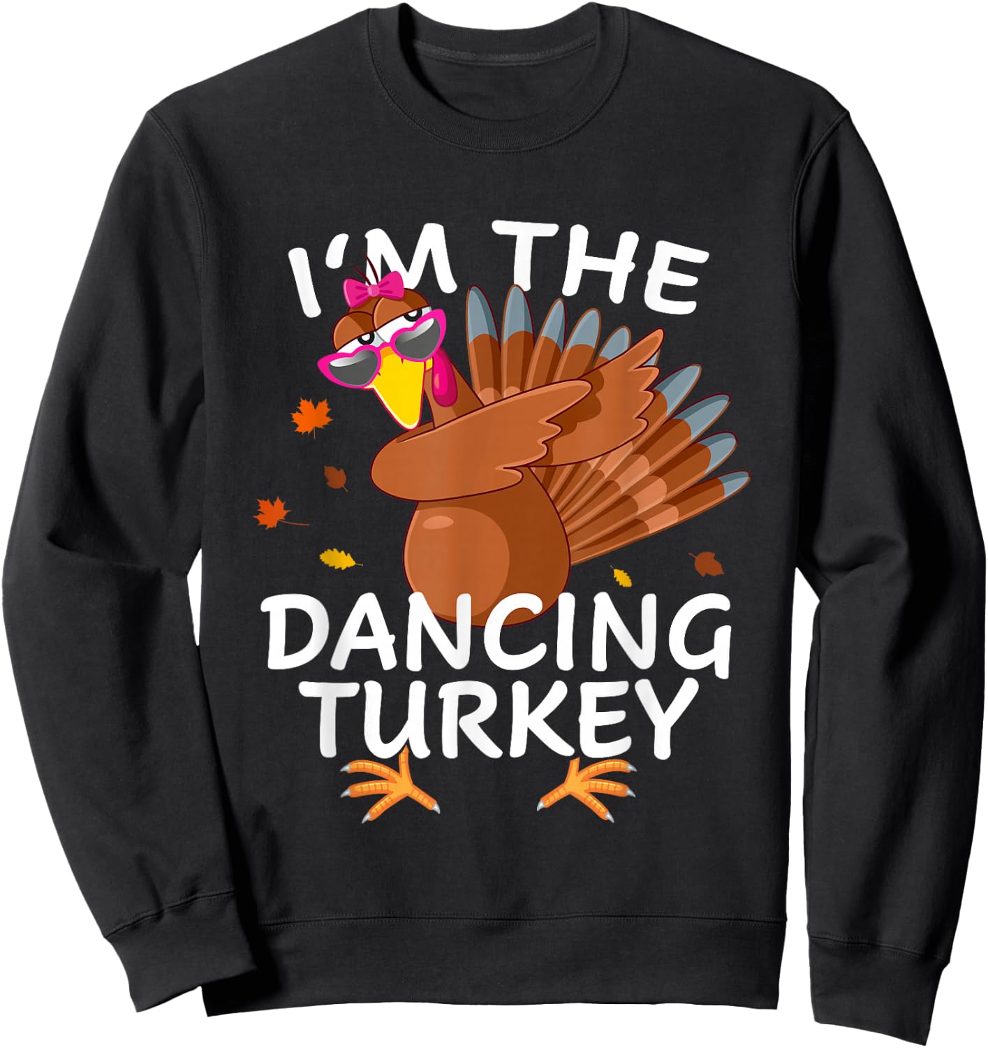 Dancing Turkey Matching Outfit Thanksgiving Pajamas Family Sweatshirt - Sweatshirt | Black