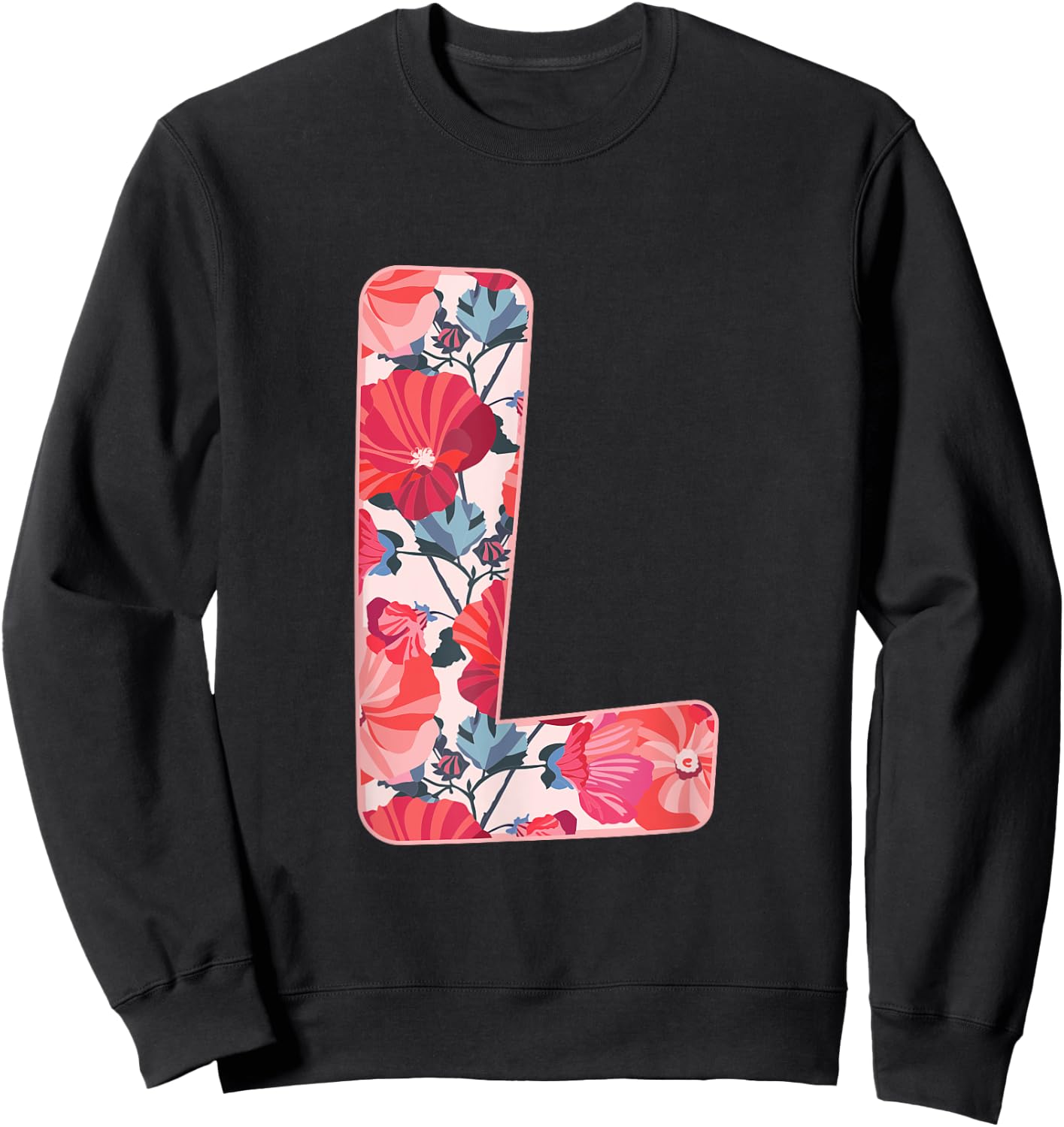 Letter L Alphabet First Name Consonant Flower Garden Gift Sweatshirt - Sweatshirt | Black