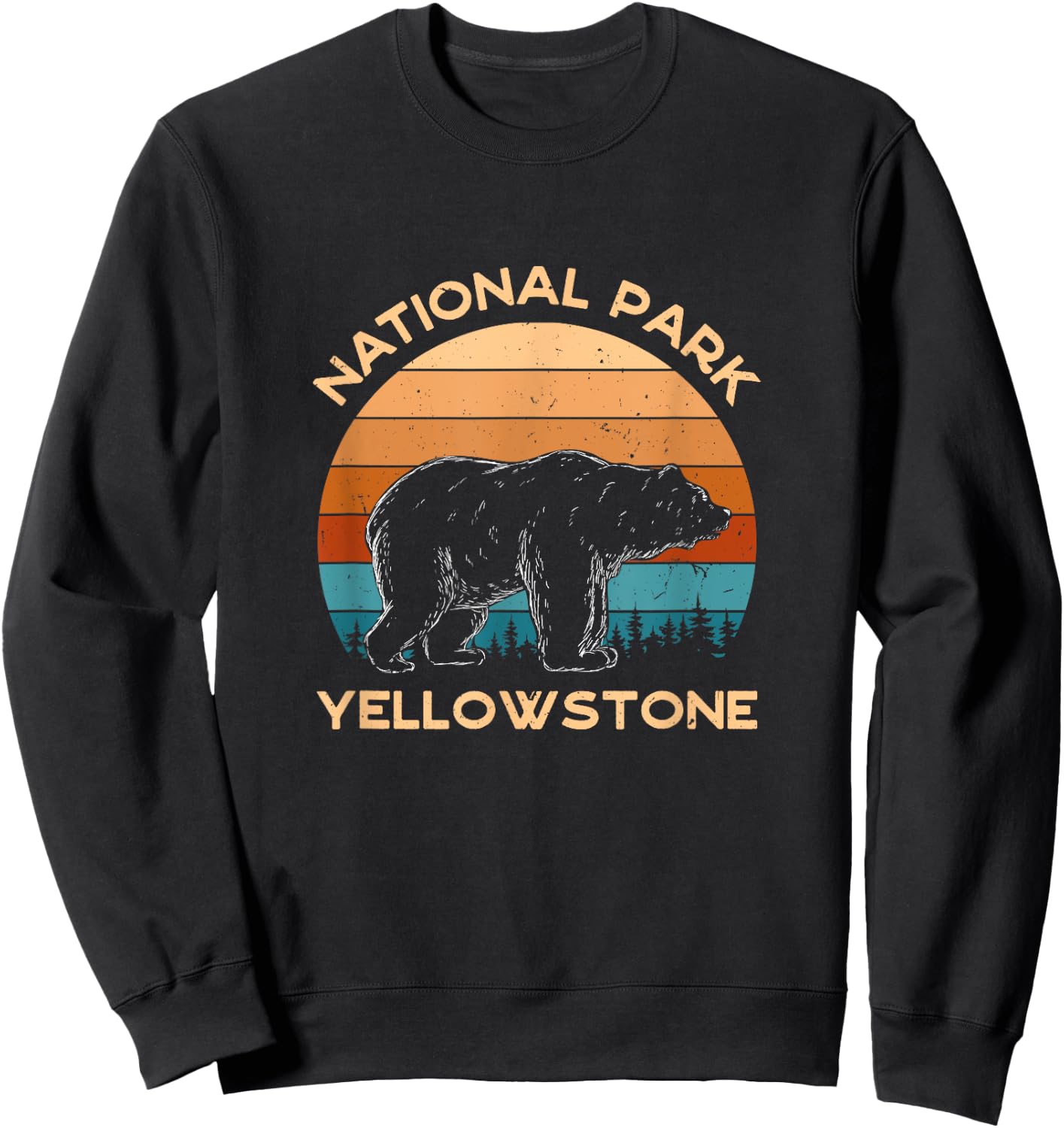 Yellowstone National Park - Bear Nature Camping Hiking Sweatshirt - Sweatshirt | Black
