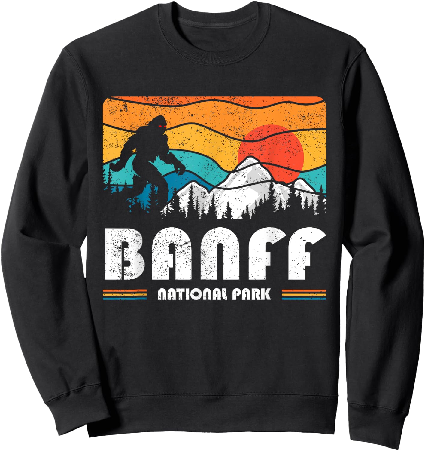 Banff Canadian National Park Retro Souvenir Banff Sweatshirt - Sweatshirt | Black