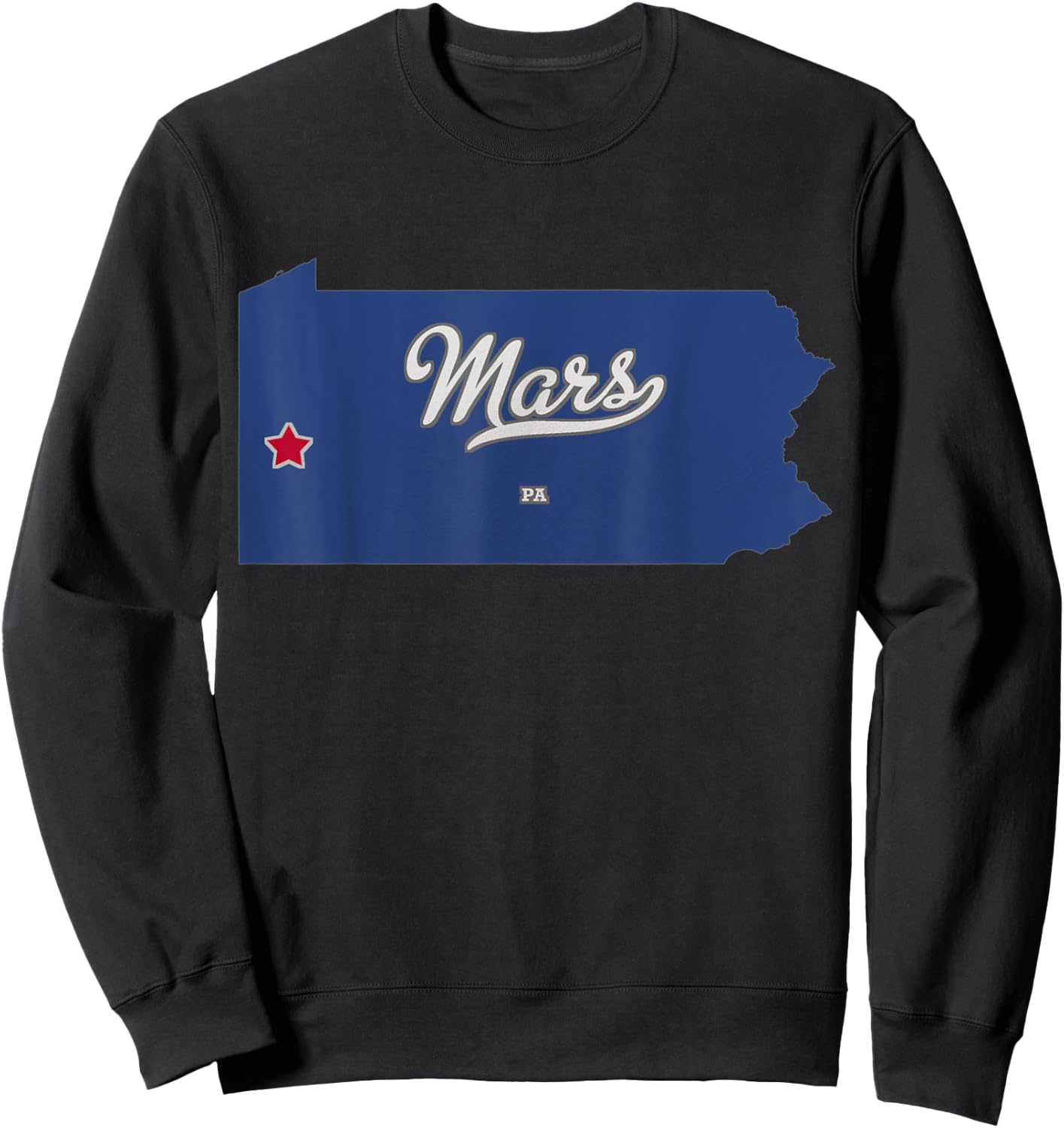 Mars Pennsylvania PA Map Sweatshirt - Sweatshirt | Black