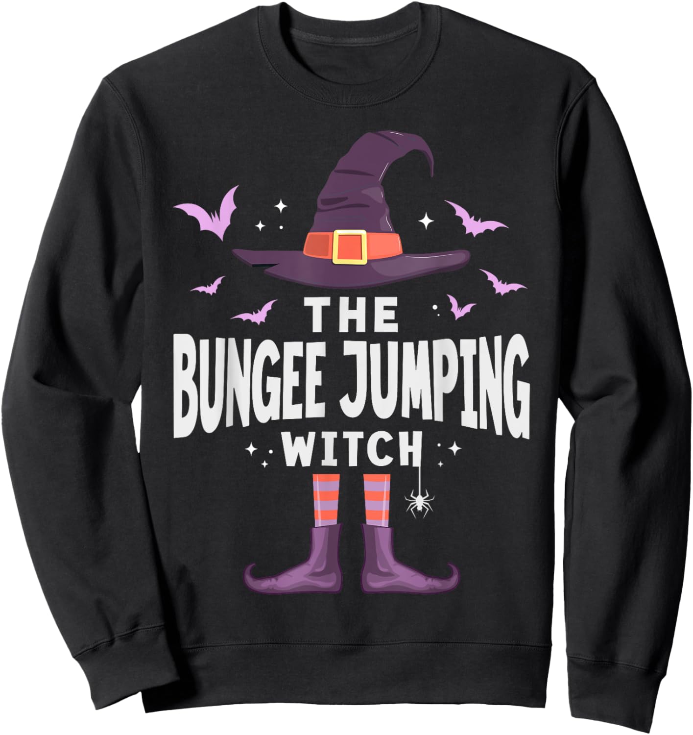 Bungee Jumping Halloween Witch Matching Costume Sweatshirt - Sweatshirt | Black