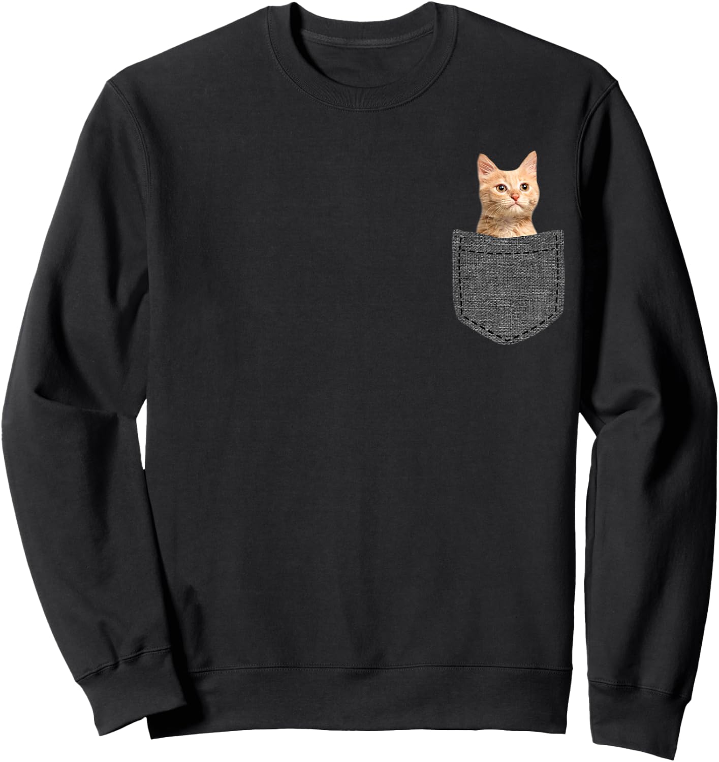 Cat in Pocket Women Kids Sweatshirt - Sweatshirt | Black