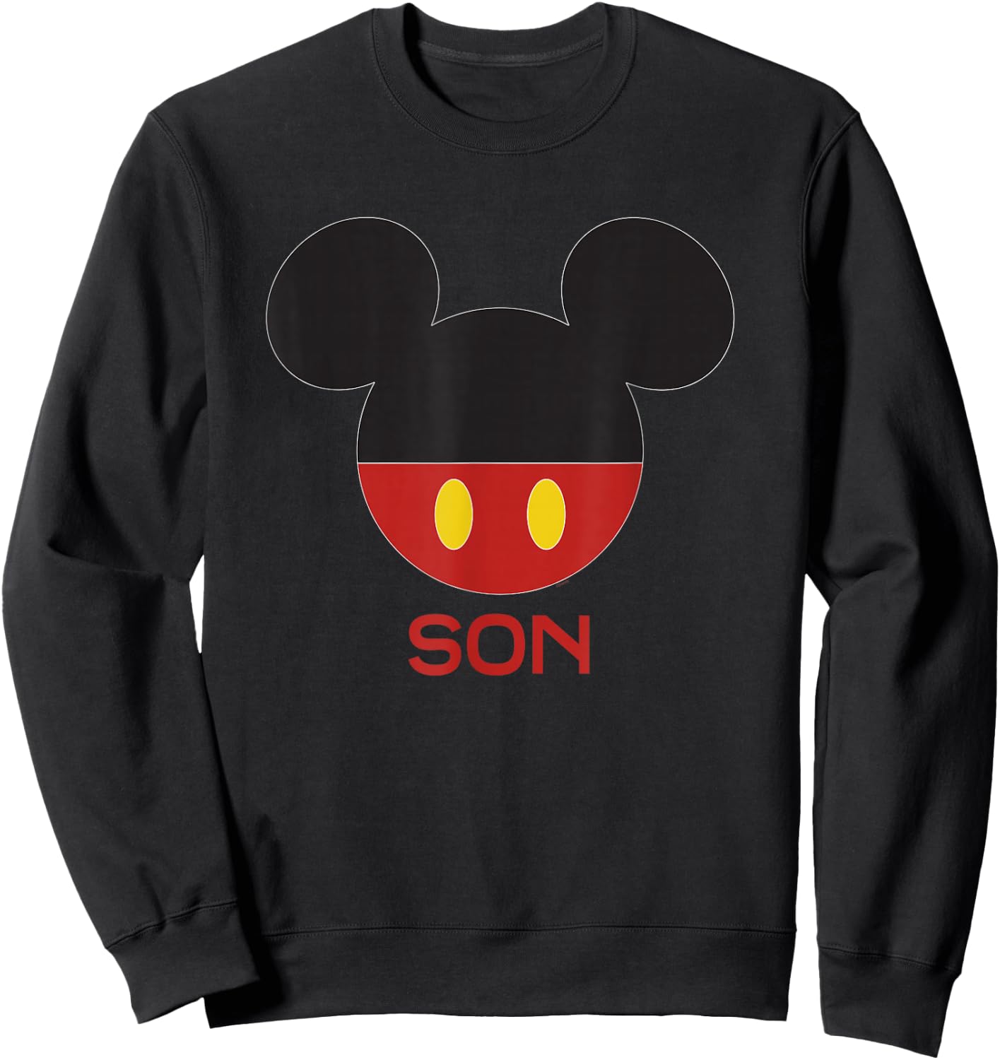 Disney Mickey Mouse Red Shorts Icon Son Family Sweatshirt - Sweatshirt | Black