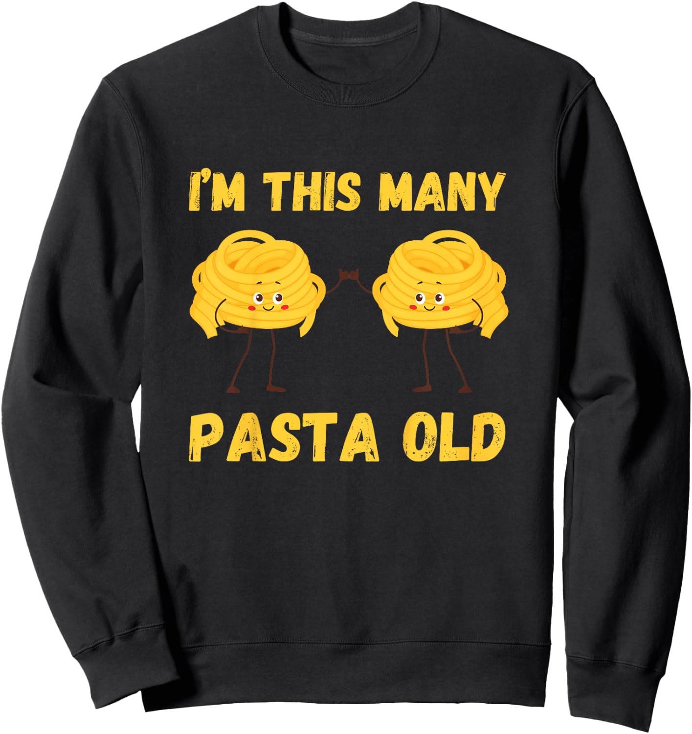 I'm This Many Pasta Old - 2nd Birthday Food 2 Years Old Bday Sweatshirt - Sweatshirt | Black