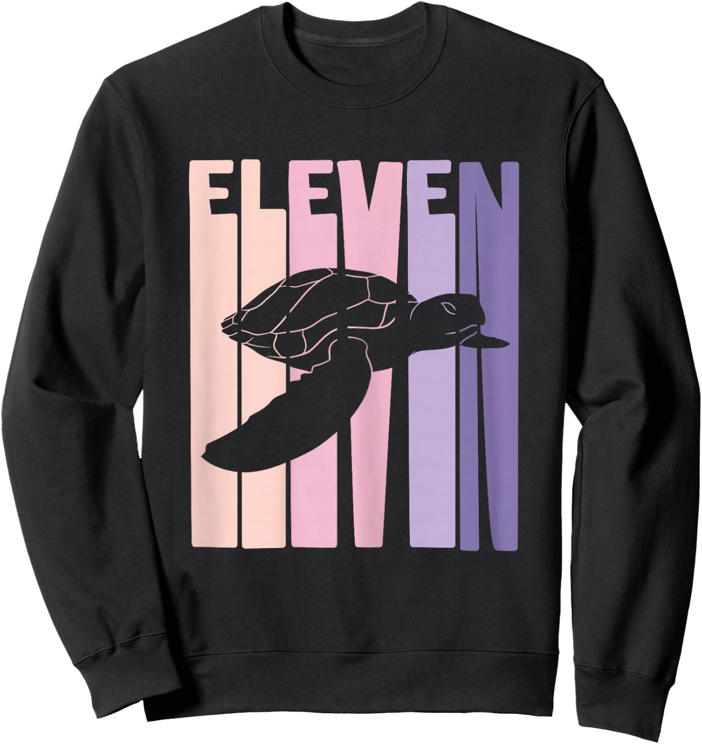 11th Birthday Gift Turtle Fan 11 Years old Girl Sweatshirt - Sweatshirt | Black