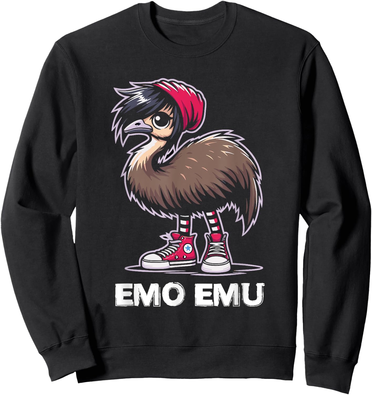 Emo Emu Bird Emocore Punk Goth Gothic Sweatshirt - Sweatshirt | Black