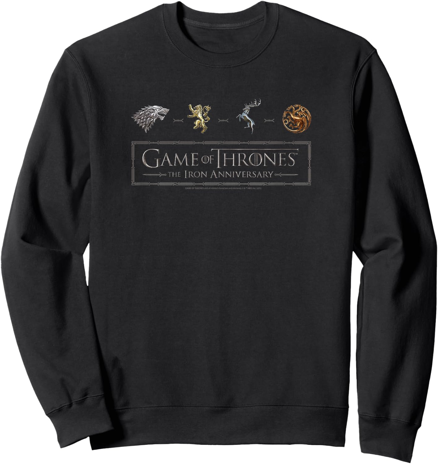 Game Of Thrones The Iron Anniversary Logo Icons Sweatshirt - Sweatshirt | Black