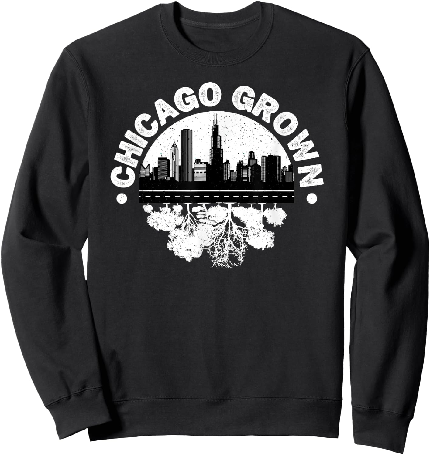 Chicago Grown Skyline Roots Sweatshirt - Sweatshirt | Black