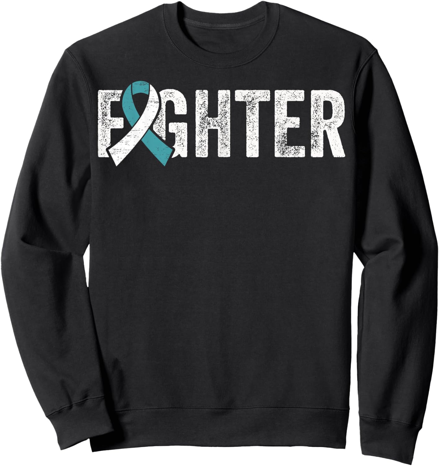 Cervical Cancer Fighter Cervix Cervical Cancer Awareness Sweatshirt - Sweatshirt | Black