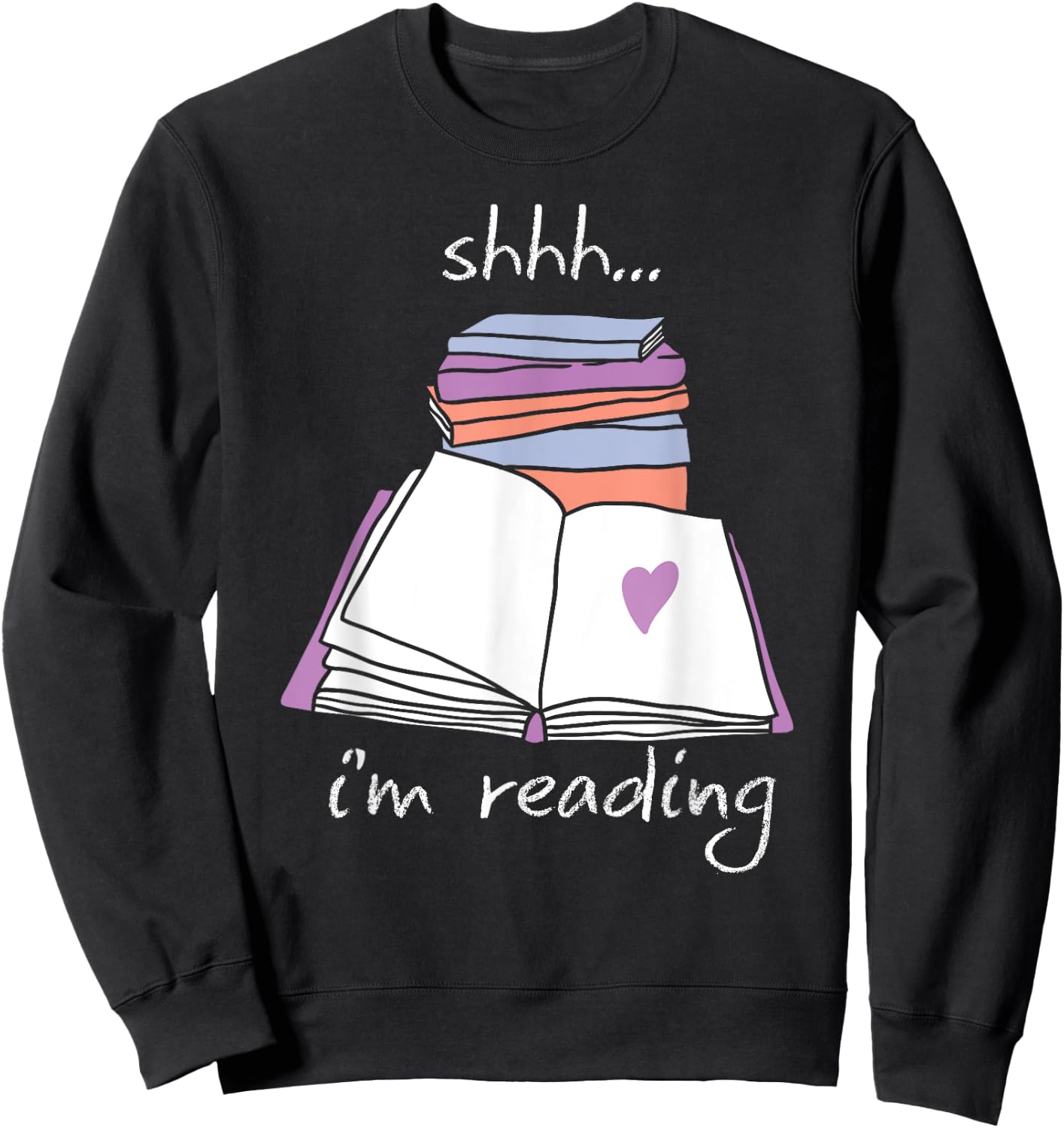 Book Reading Library Shh Im Reading Sweatshirt - Sweatshirt | Black