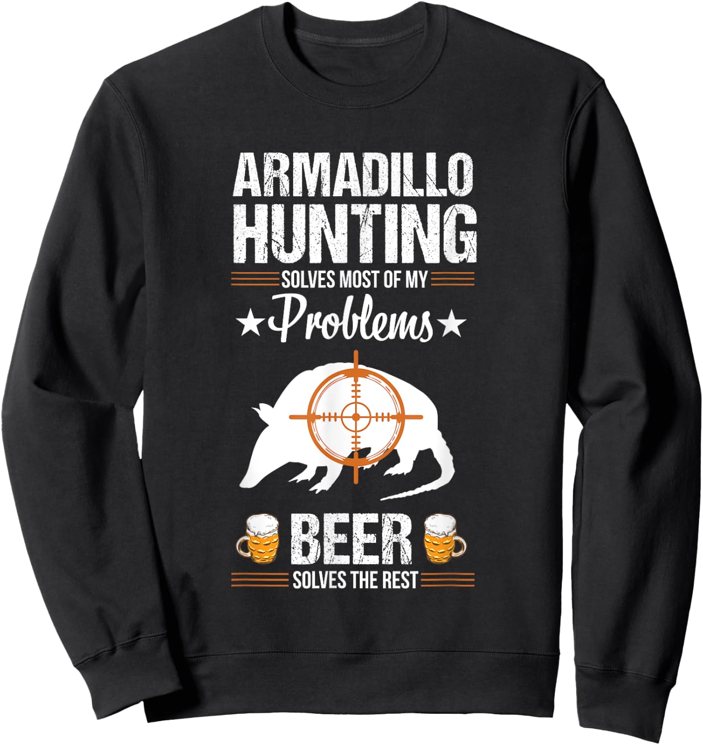 Funny Beer Lover Armadillo Possum Hunting Hunter Hunt Sweatshirt - Sweatshirt | Black