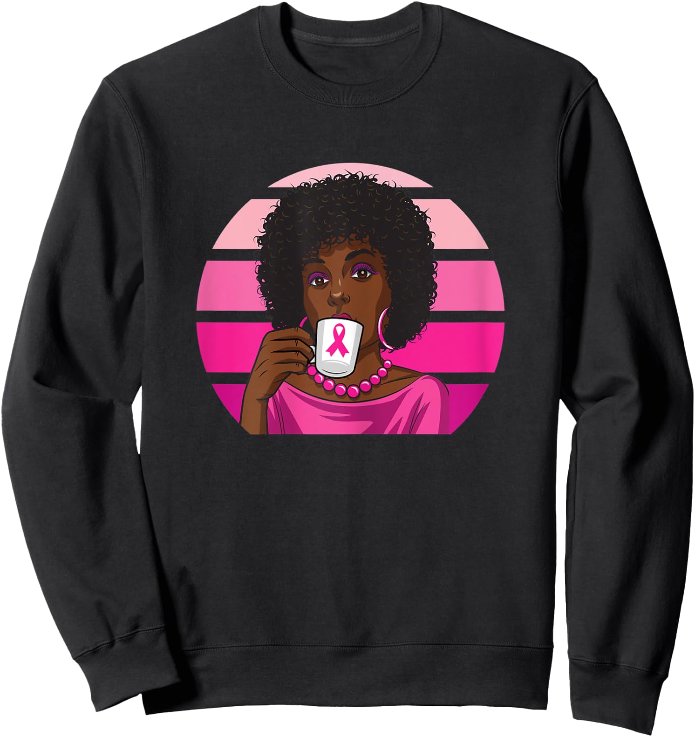Black Women Breast Cancer Melanin African American Afro Sweatshirt - Sweatshirt | Black