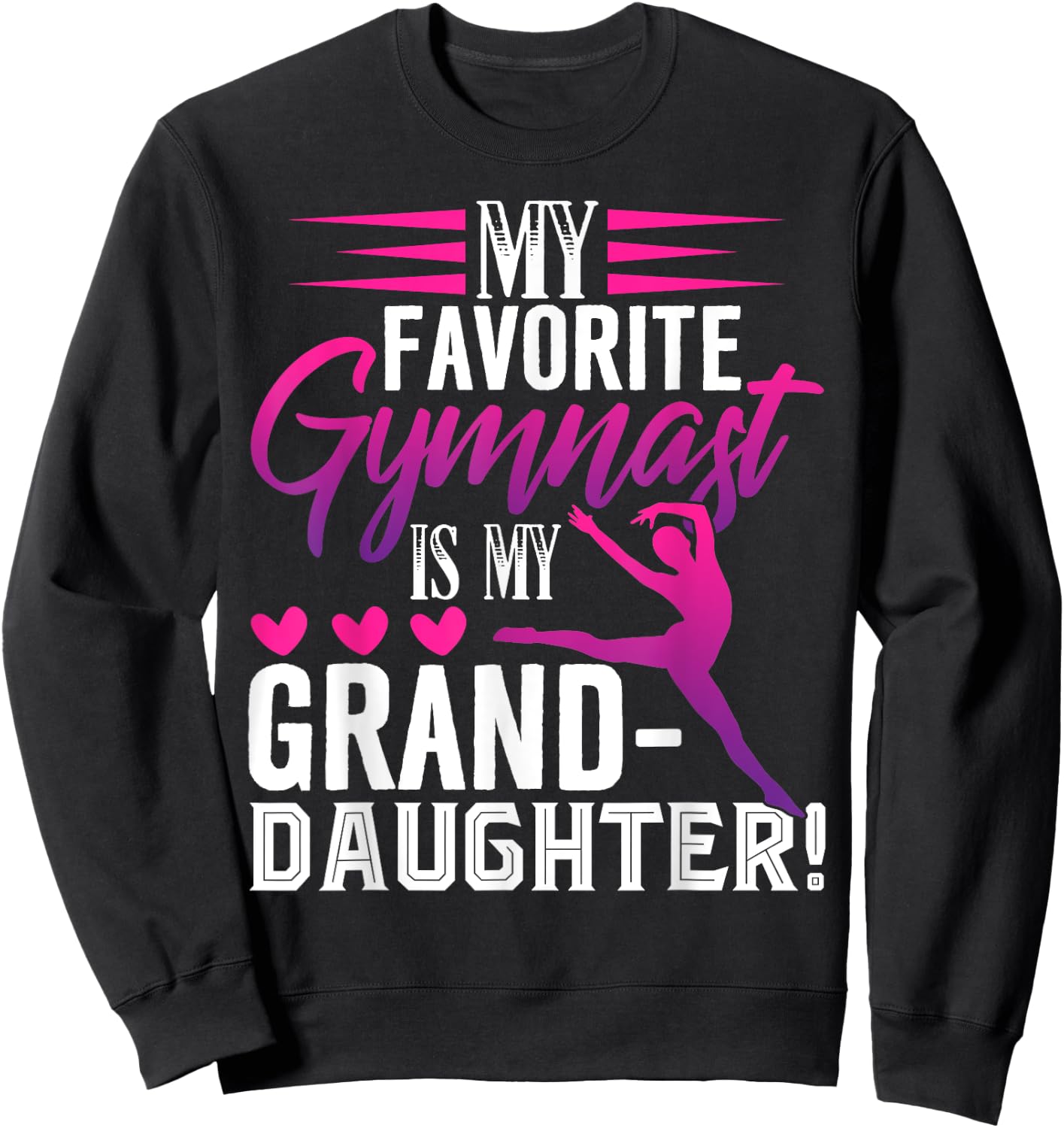 Cute Gymnastics Grandma Shirt Gymnast Grandma Gift Sweatshirt - Sweatshirt | Black