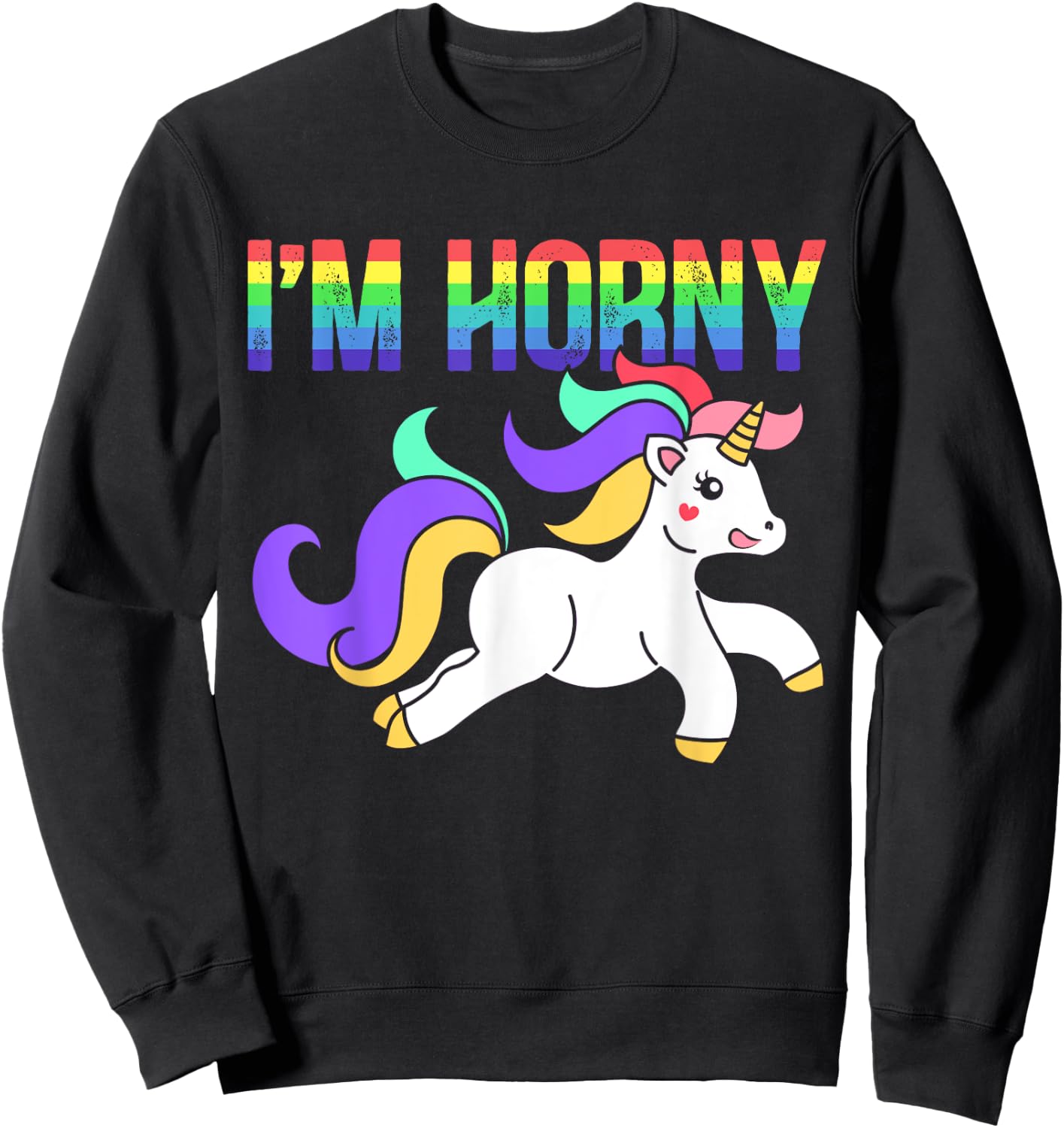 Ich bin geil Cheeky Adult Humour Rainbow Myth Sweatshirt - Sweatshirt | Black