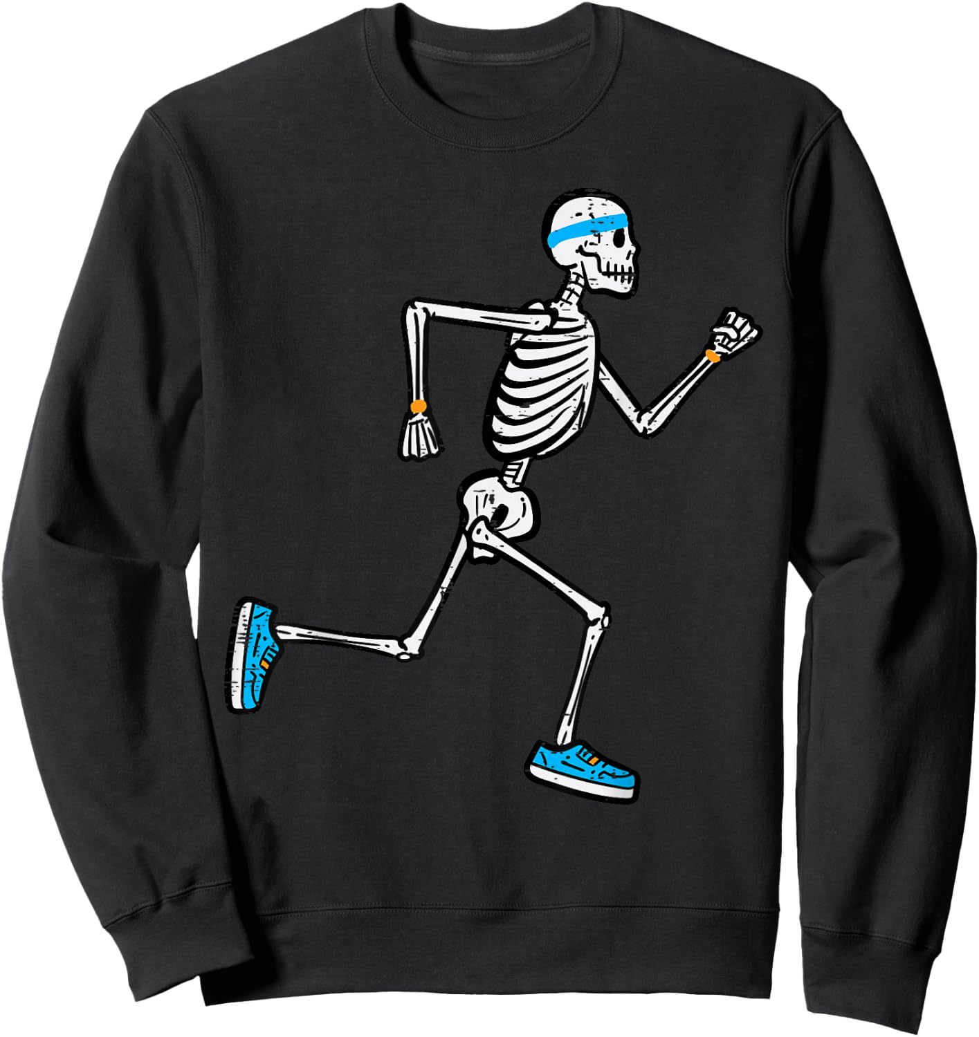 Halloween Skeleton Running Marathon Costume Men Women Kids Sweatshirt - Sweatshirt | Black