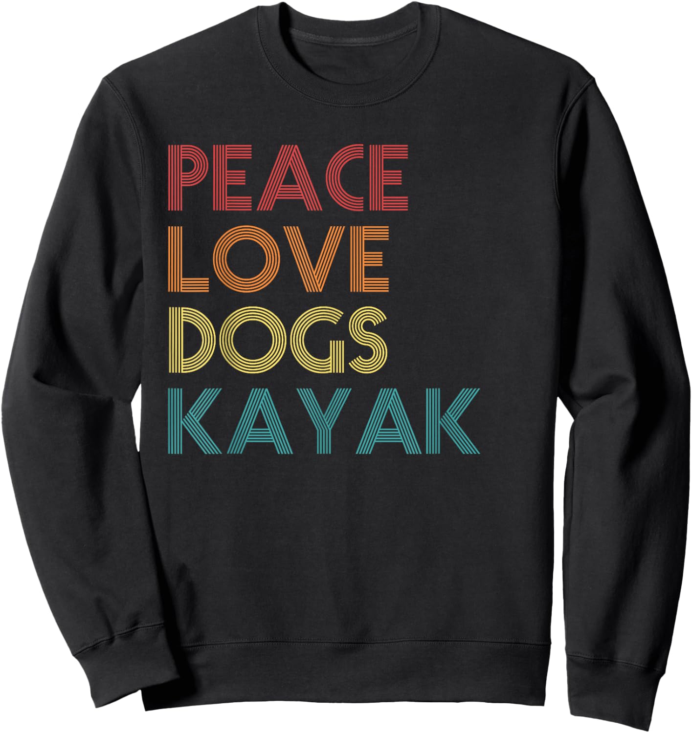Kayaker Kayaking Apparel Kayak and Dog Lovers Vintage Retro Men Women Sweatshirt - Sweatshirt | Black