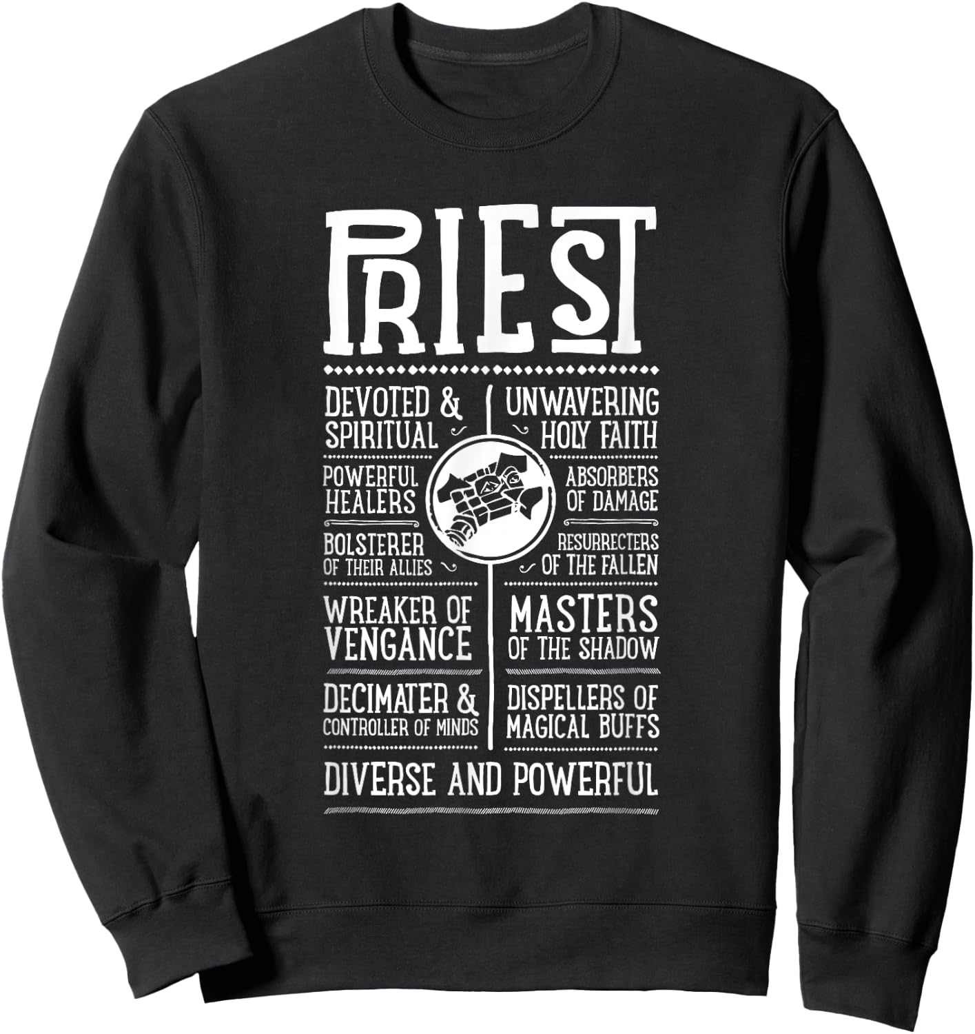 WoW Priest Role Playing Gamer Sweatshirt - Sweatshirt | Black