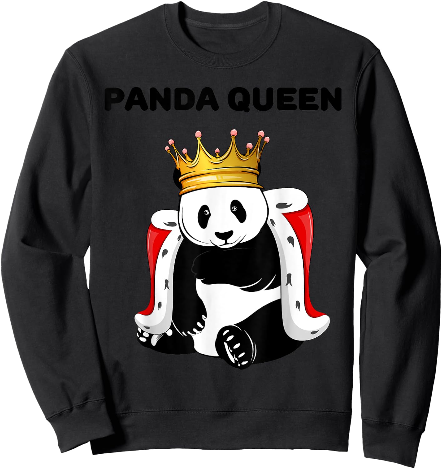 Panda Queen | Girls Panda Lover | Panda Sweatshirt - Sweatshirt | Black