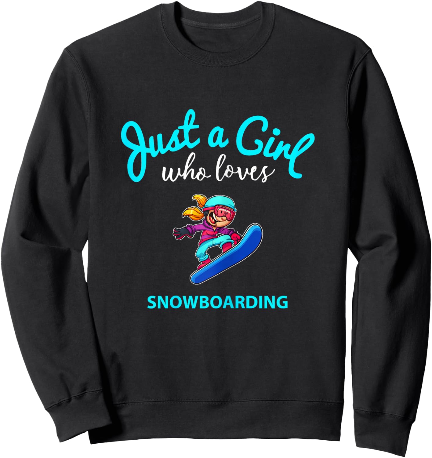 Snowboard Jersey for Girls | Children's Snowboarding Sweatshirt - Sweatshirt | Black